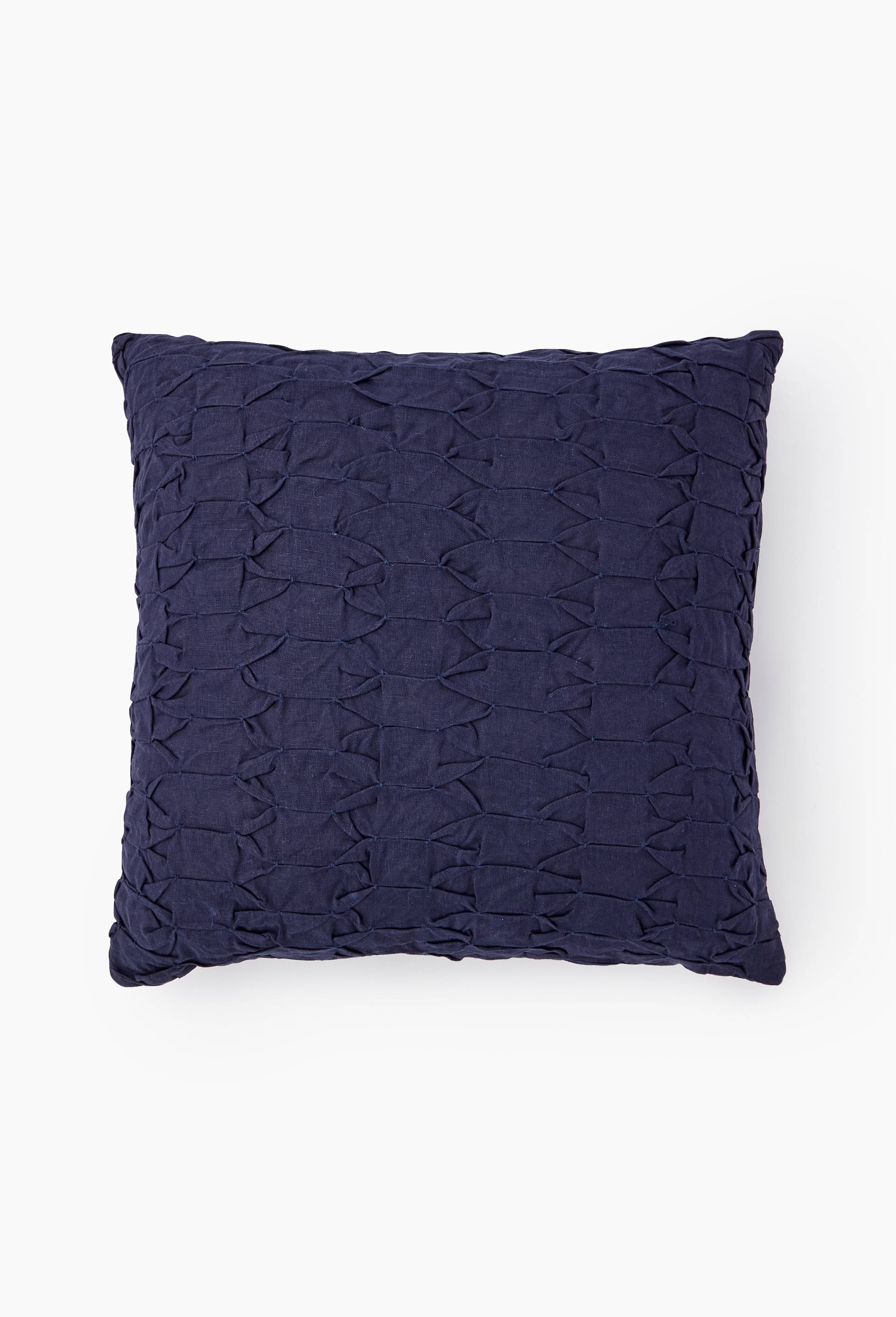 Coussin froiss&eacute; 45x45cm, 100% coton, Bleu fonc&eacute;, large image number 0