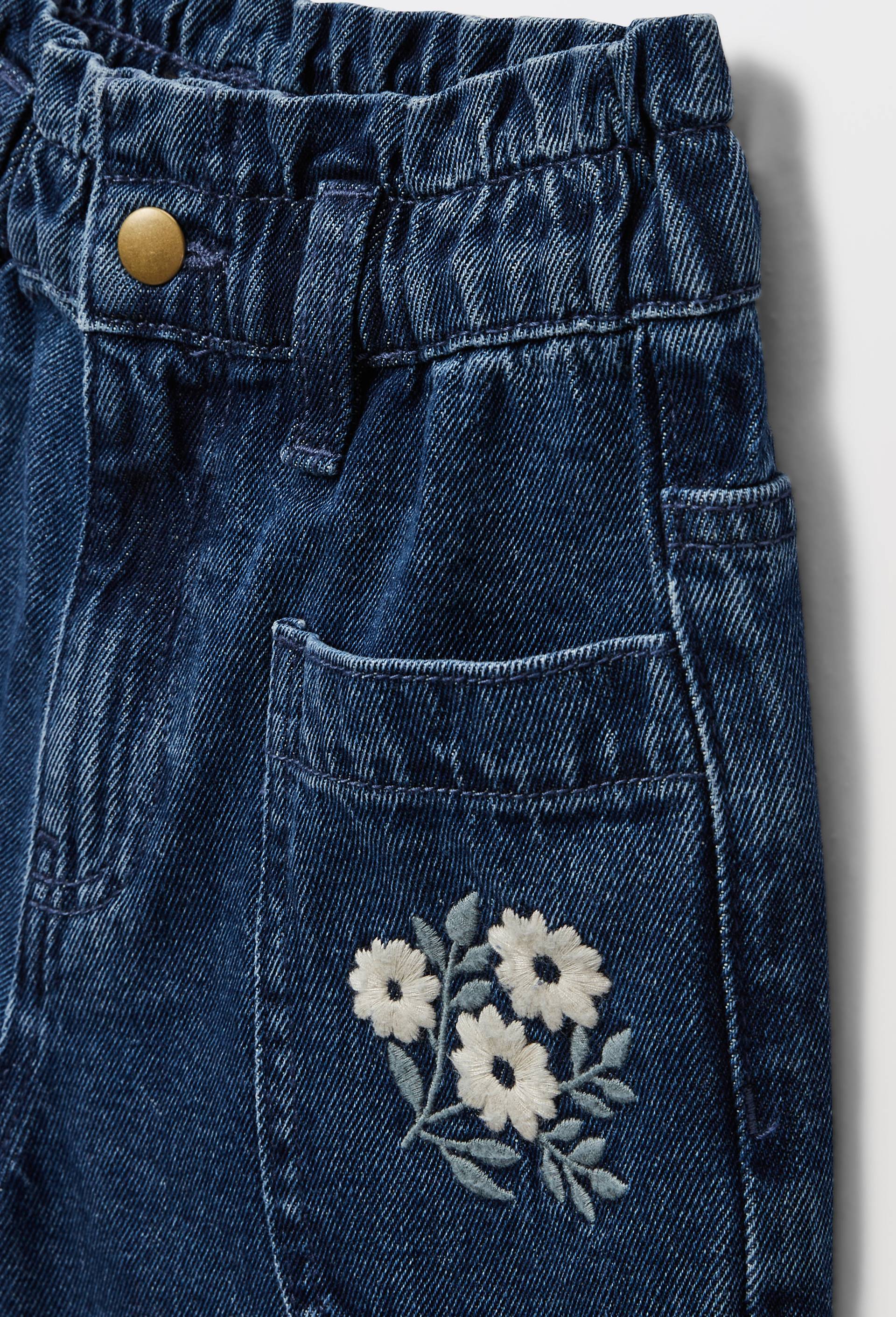 Short poches brod&eacute;es en jean, Bleu fonc&eacute;, large image number 3