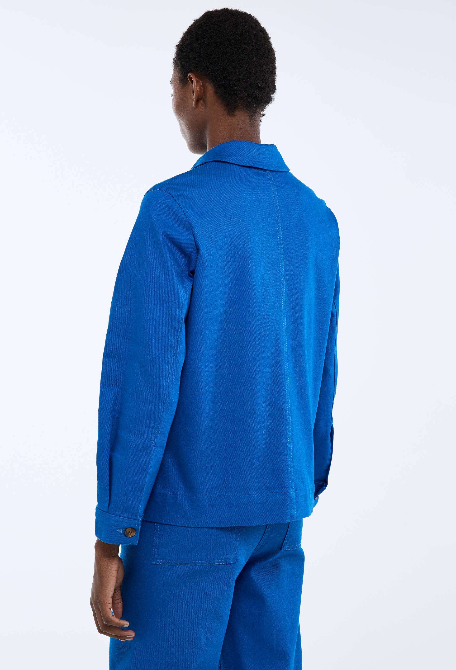 Veste courte contenant du coton, Bleu, large image number 1.0
