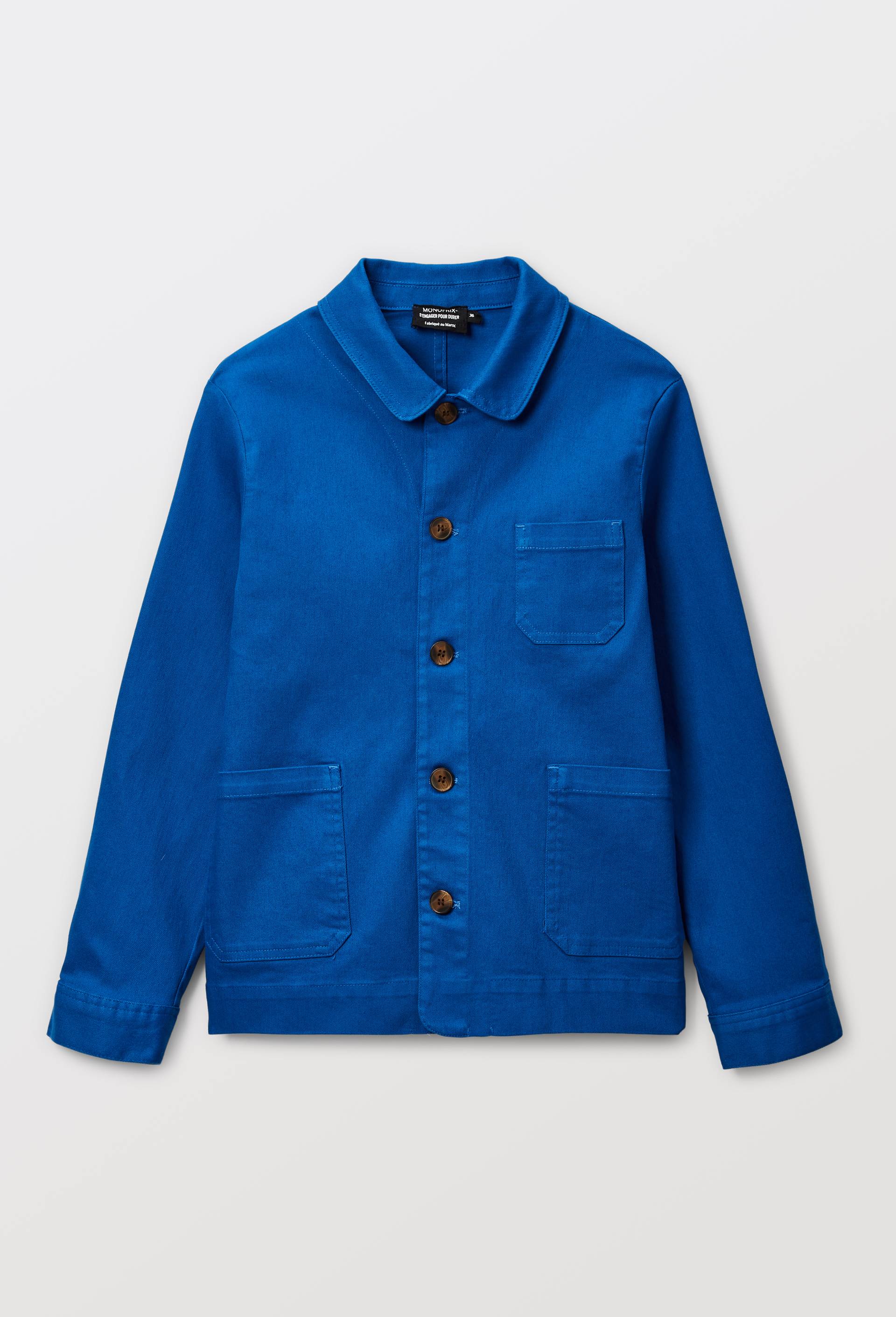 Veste courte contenant du coton, Bleu, large image number 2