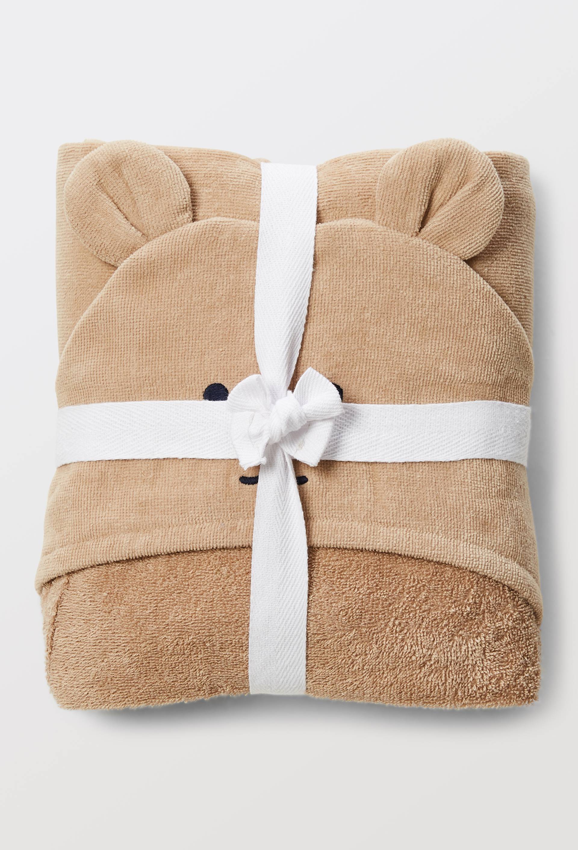 Serviette de bain &agrave; capuche brod&eacute; en coton BIO GOTS, Beige, large image number 2