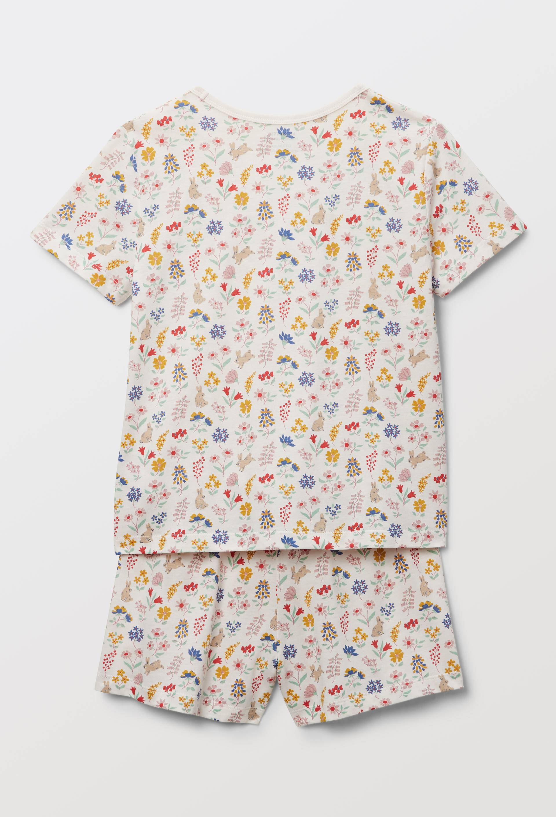 Pyjama short avec volant imprim&eacute; en coton BIO GOTS, Beige clair, large image number 3