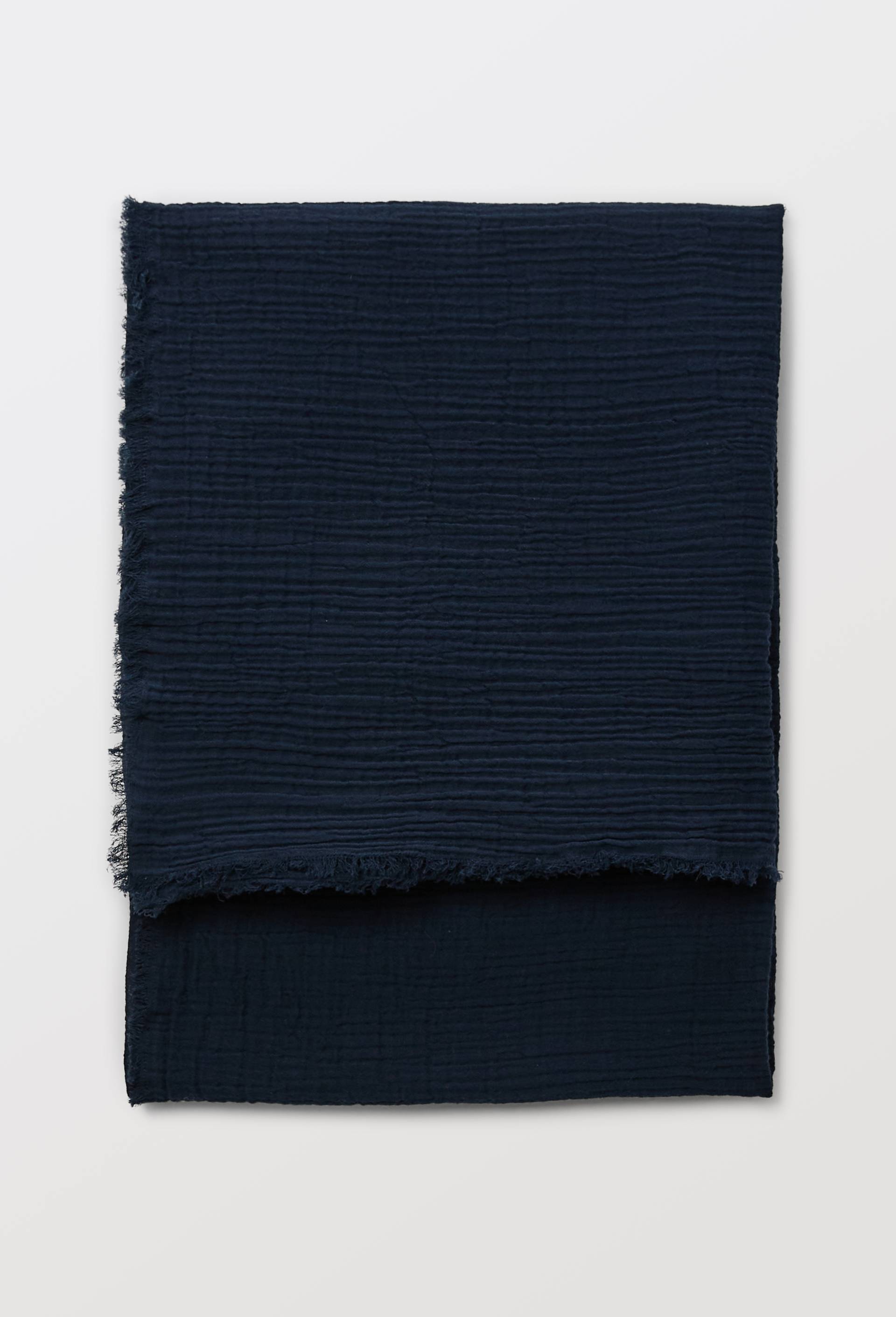 Foulard en gaze de coton BIO GOTS, Bleu fonc&eacute;, swatch image