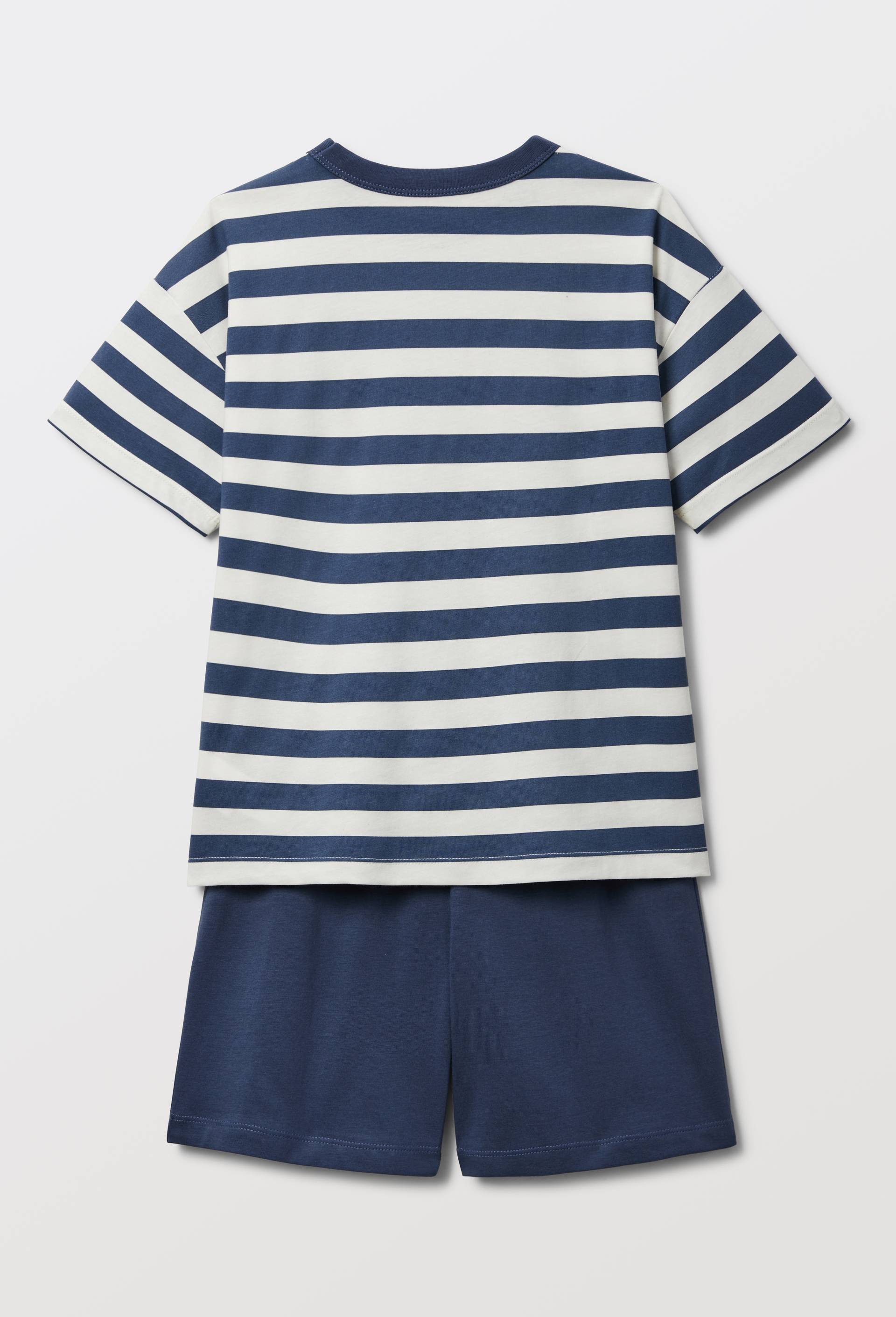 Pyjama short imprim&eacute; en jersey coton BIO GOTS, Bleu fonc&eacute;, large image number 2