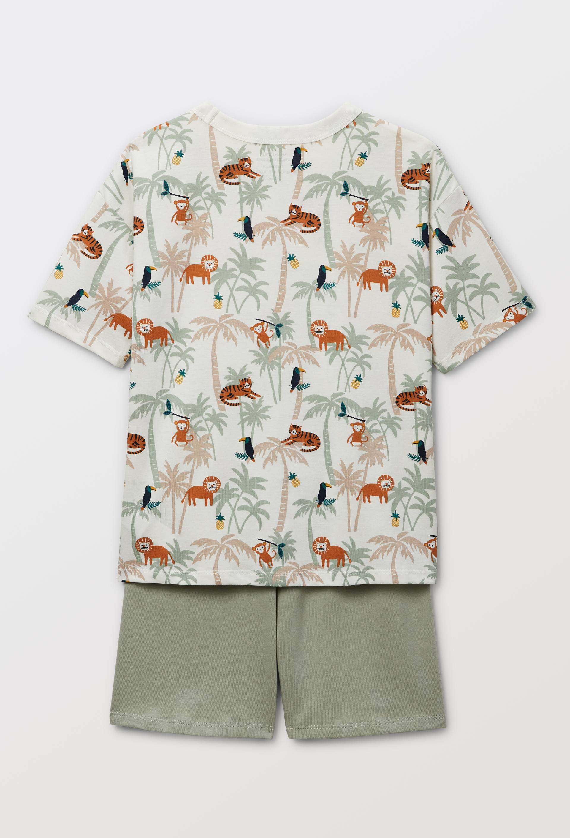 Pyjama short imprim&eacute; en jersey coton BIO GOTS, Vert clair, large image number 2