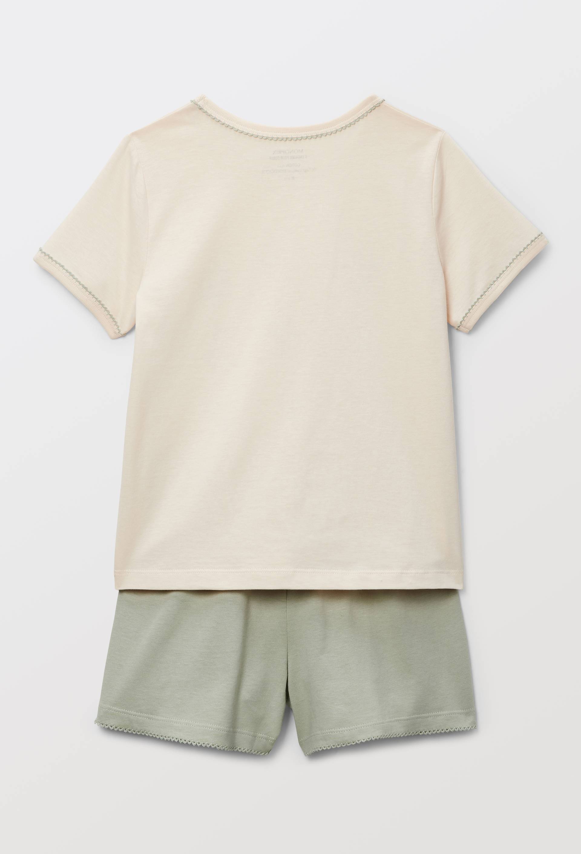 Pyjama short imprim&eacute; en coton BIO GOTS, Beige clair, large image number 2.0