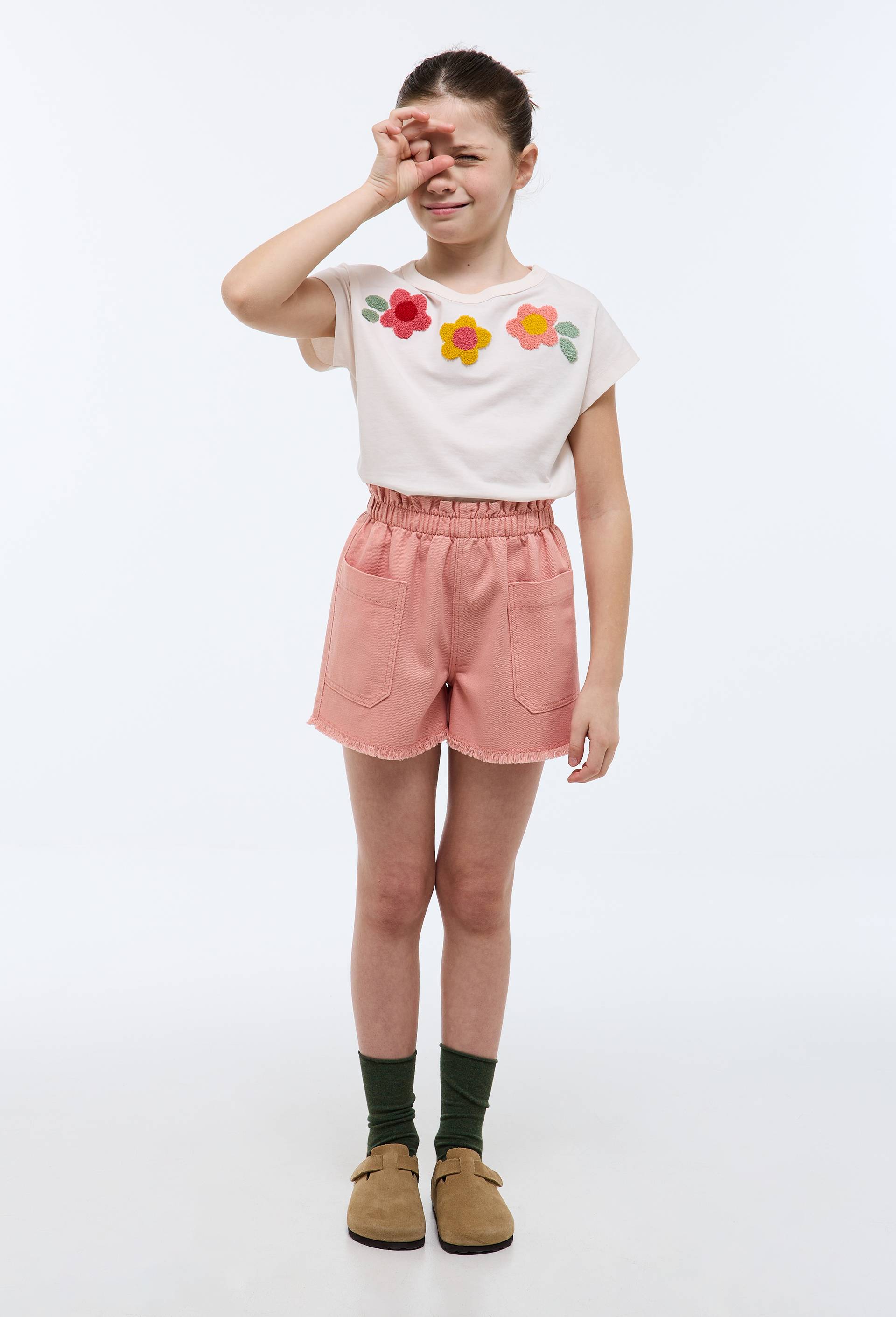 Short uni en coton, Rose, large image number 0.0