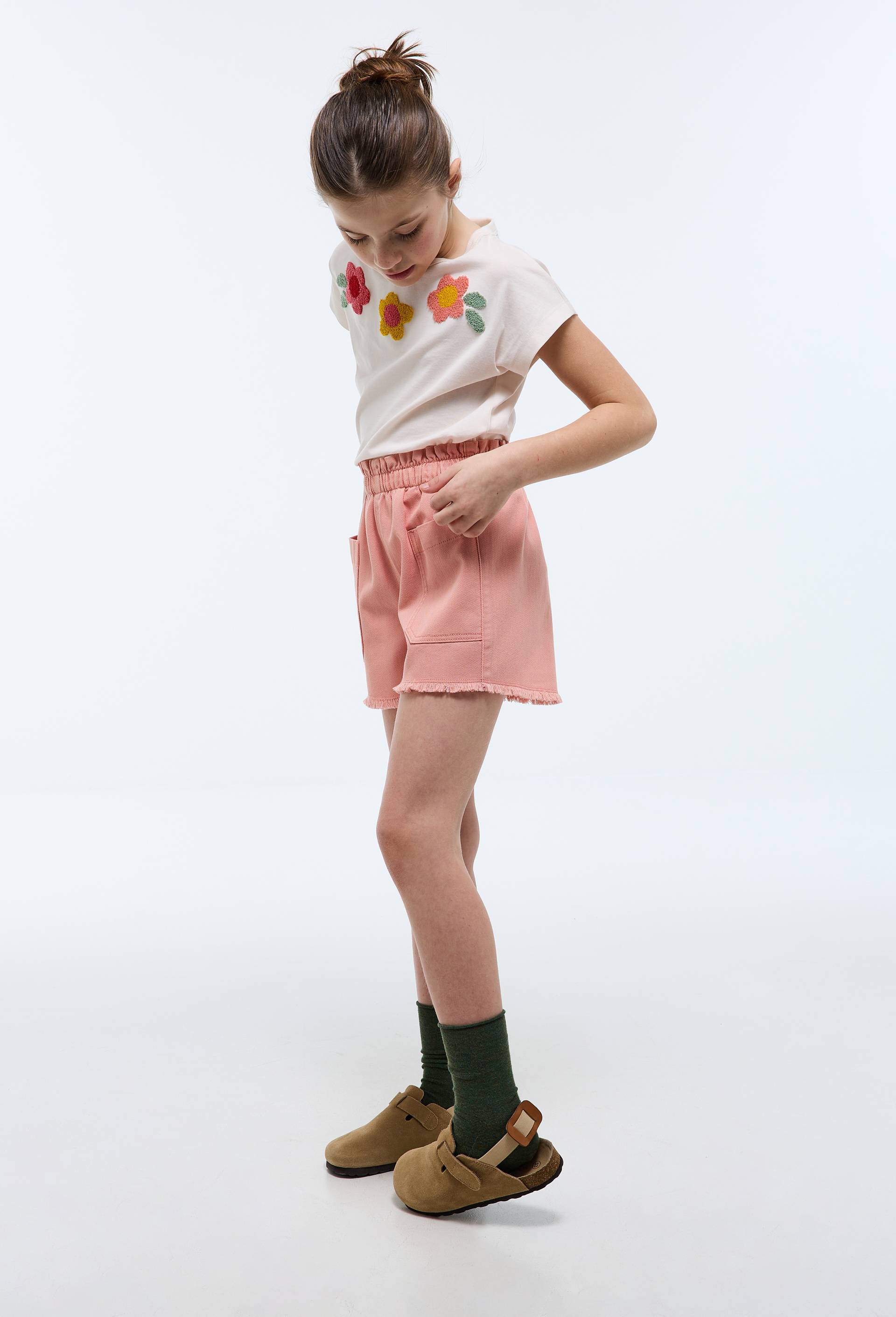 Short uni en coton, Rose, large image number 1