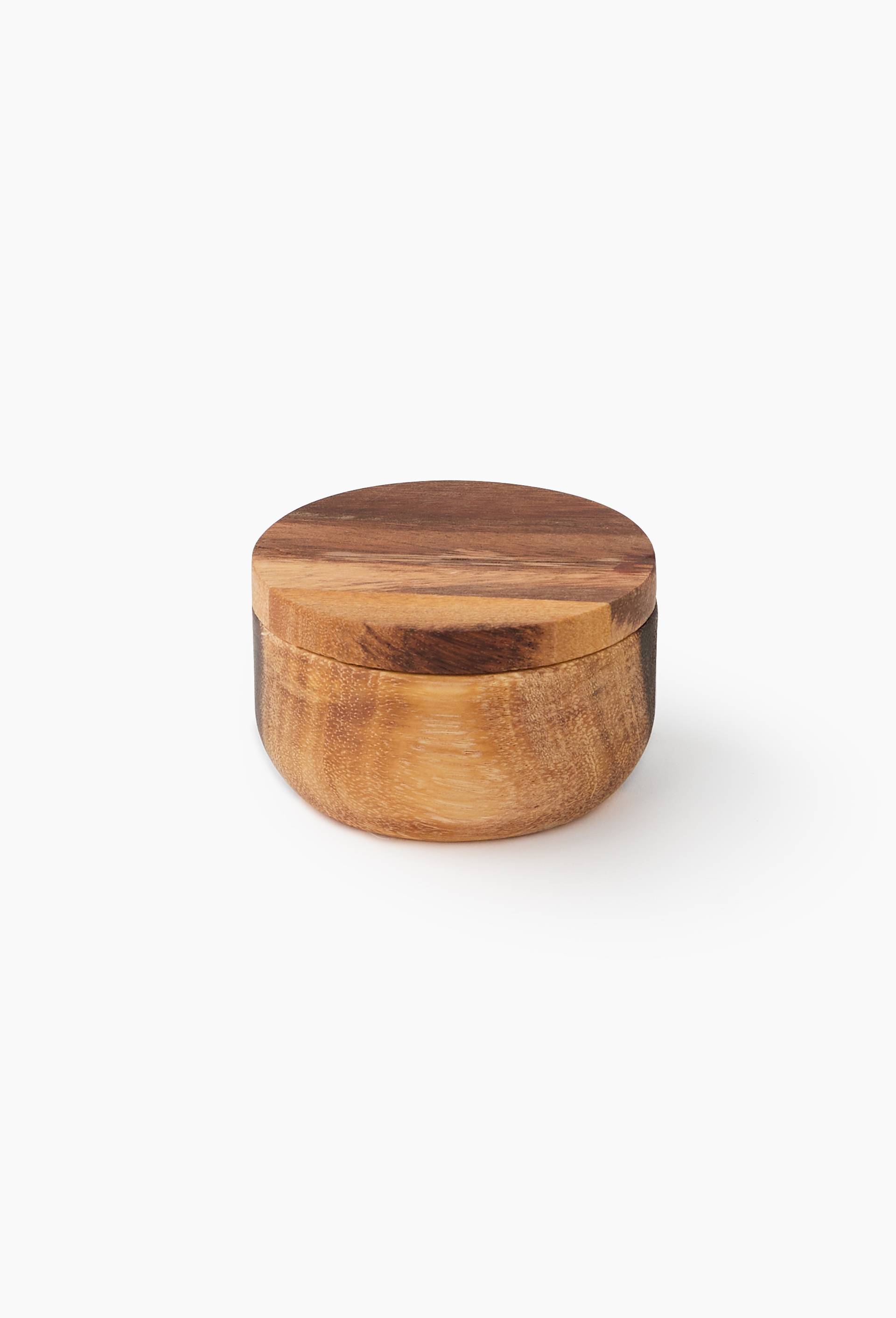 Bo&icirc;te &agrave; sel avec couvercle, bois d'acacia, Beige, large image number 0.0