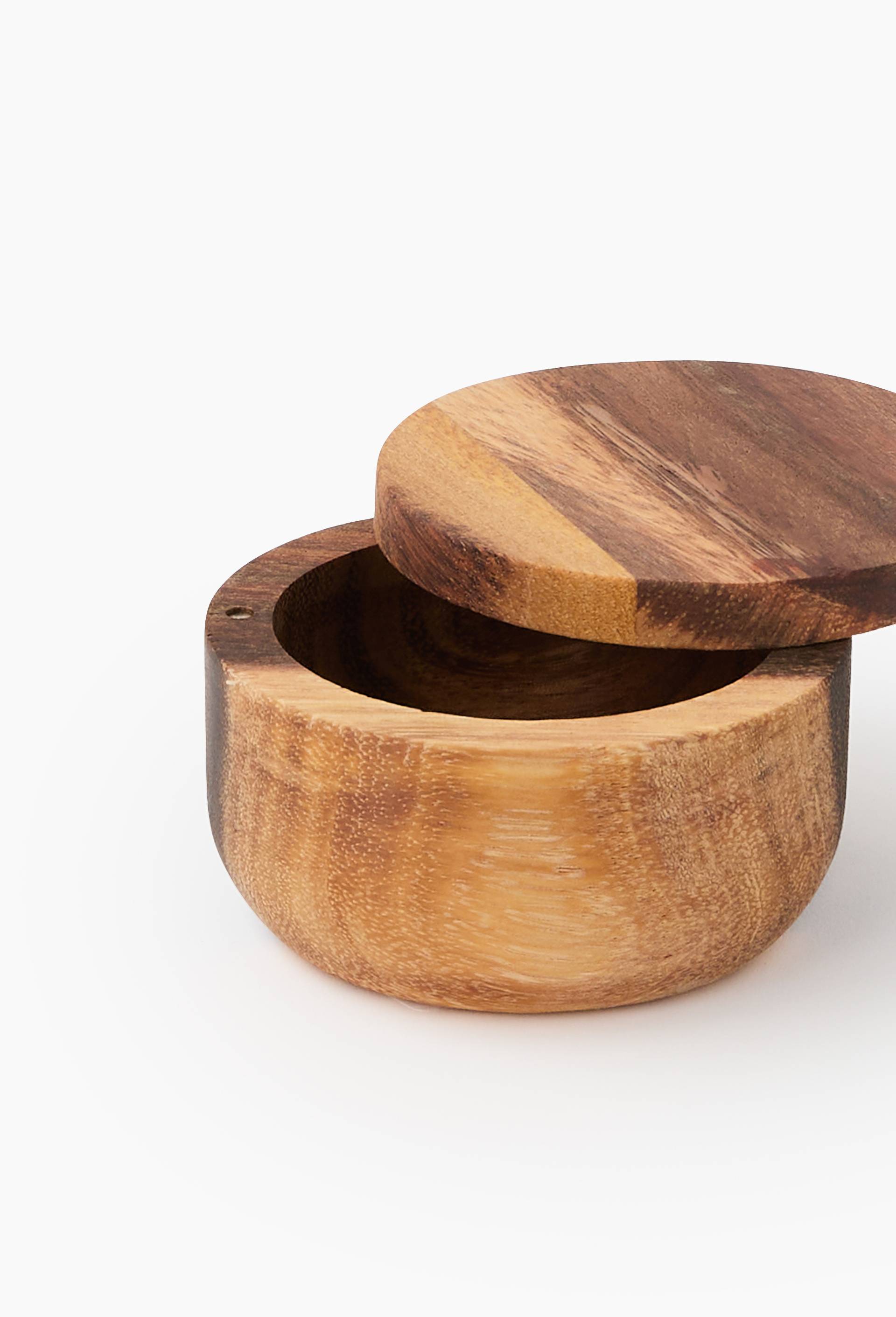 Bo&icirc;te &agrave; sel avec couvercle, bois d'acacia, Beige, large image number 1.0
