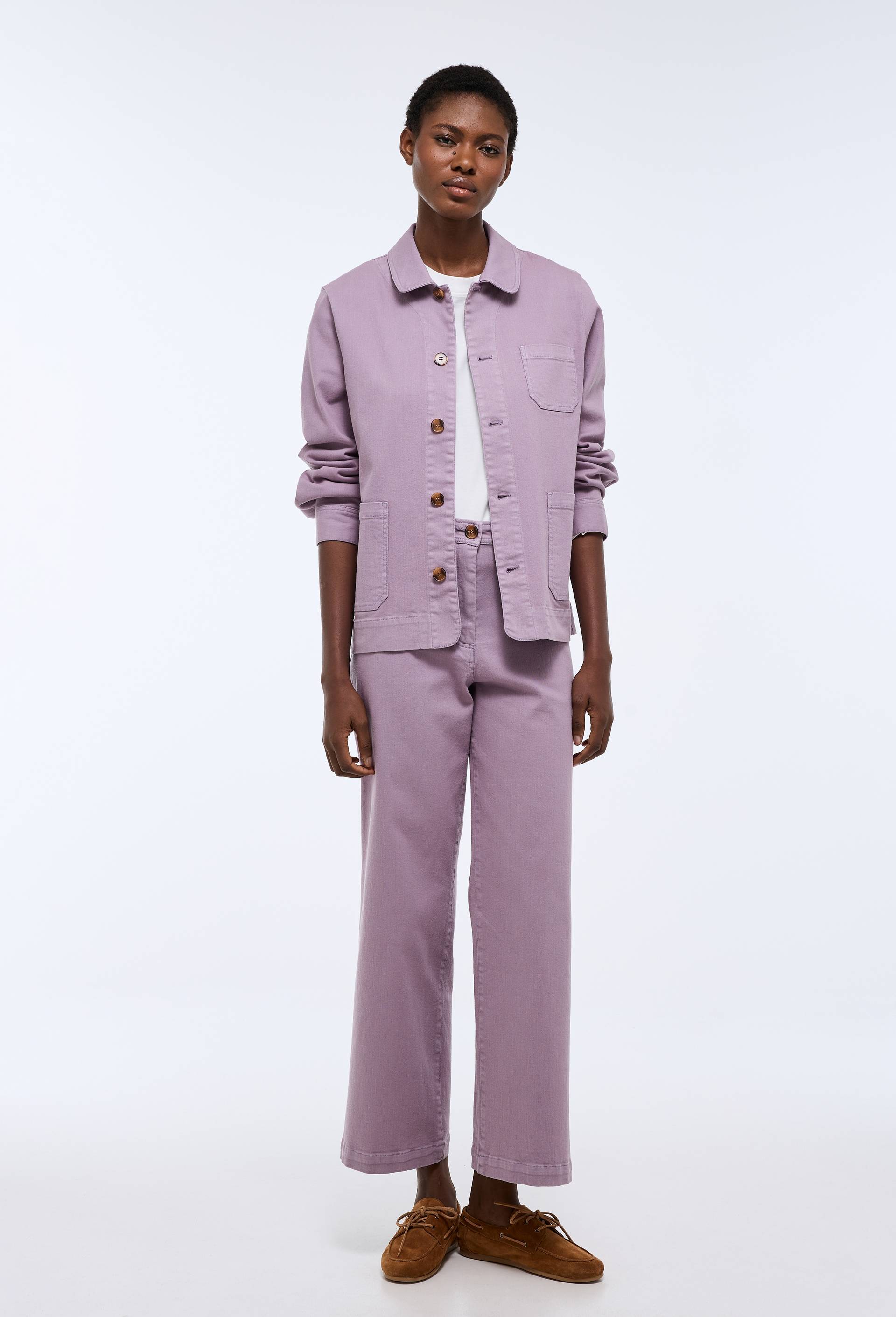 Veste courte contenant du coton, Violet, large image number 1
