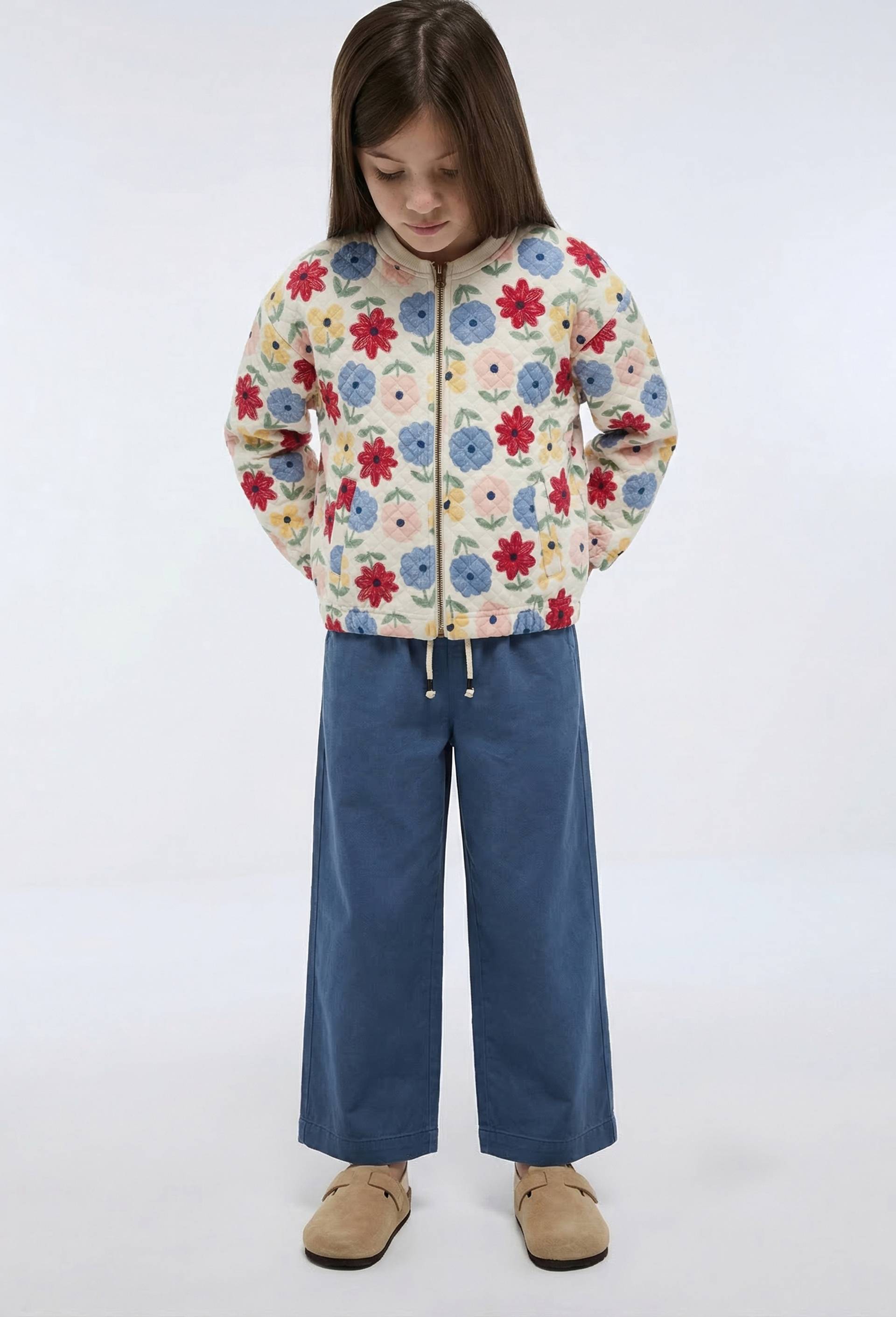 Pantalon large contenant du lin, Bleu, large image number 0.0