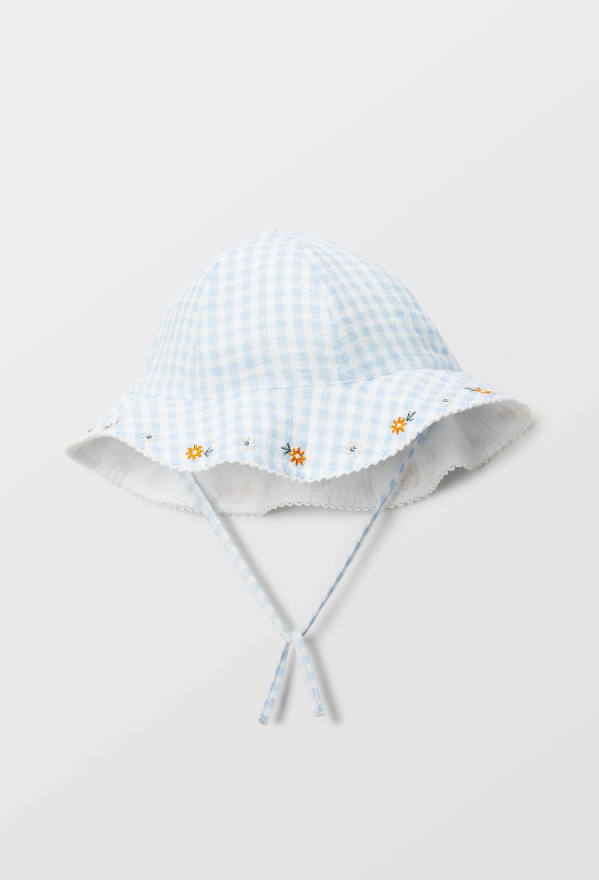 Cloche vichy en gaze de coton, Bleu, large image number 1