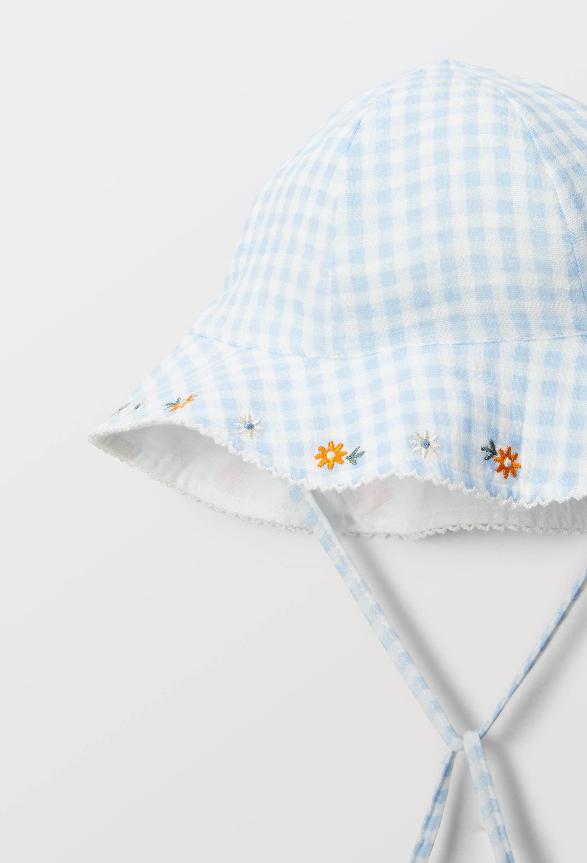 Cloche vichy en gaze de coton, Bleu, large image number 2.0