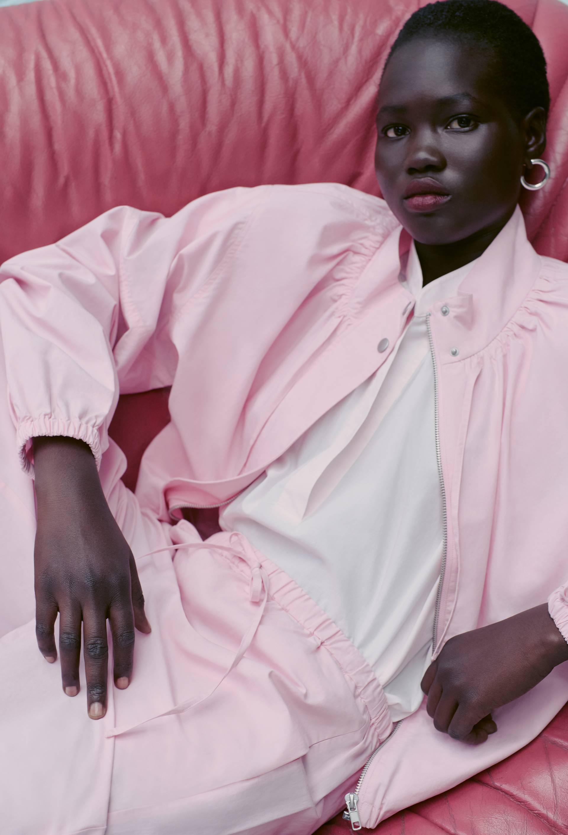 veste zipp&eacute; &agrave; cordon, Rose clair, large image number 0
