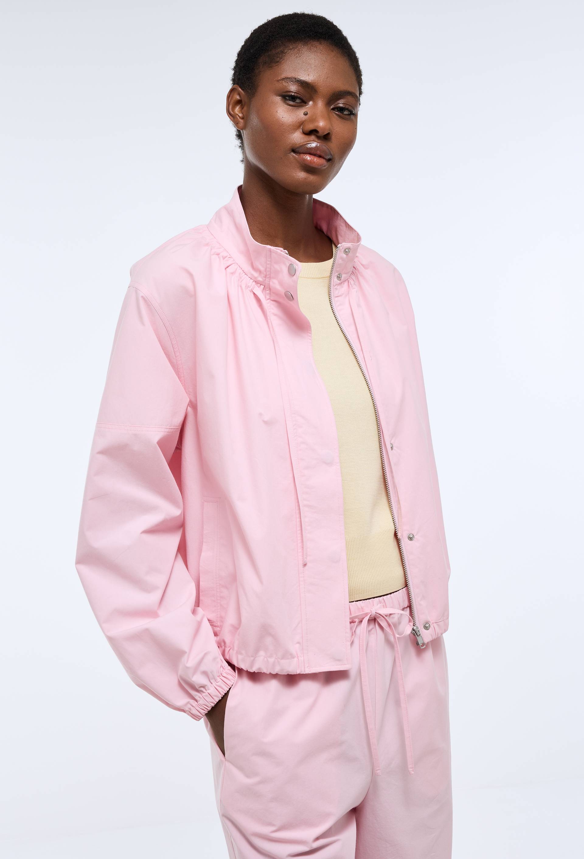 veste zipp&eacute; &agrave; cordon, Rose clair, large image number 3.0