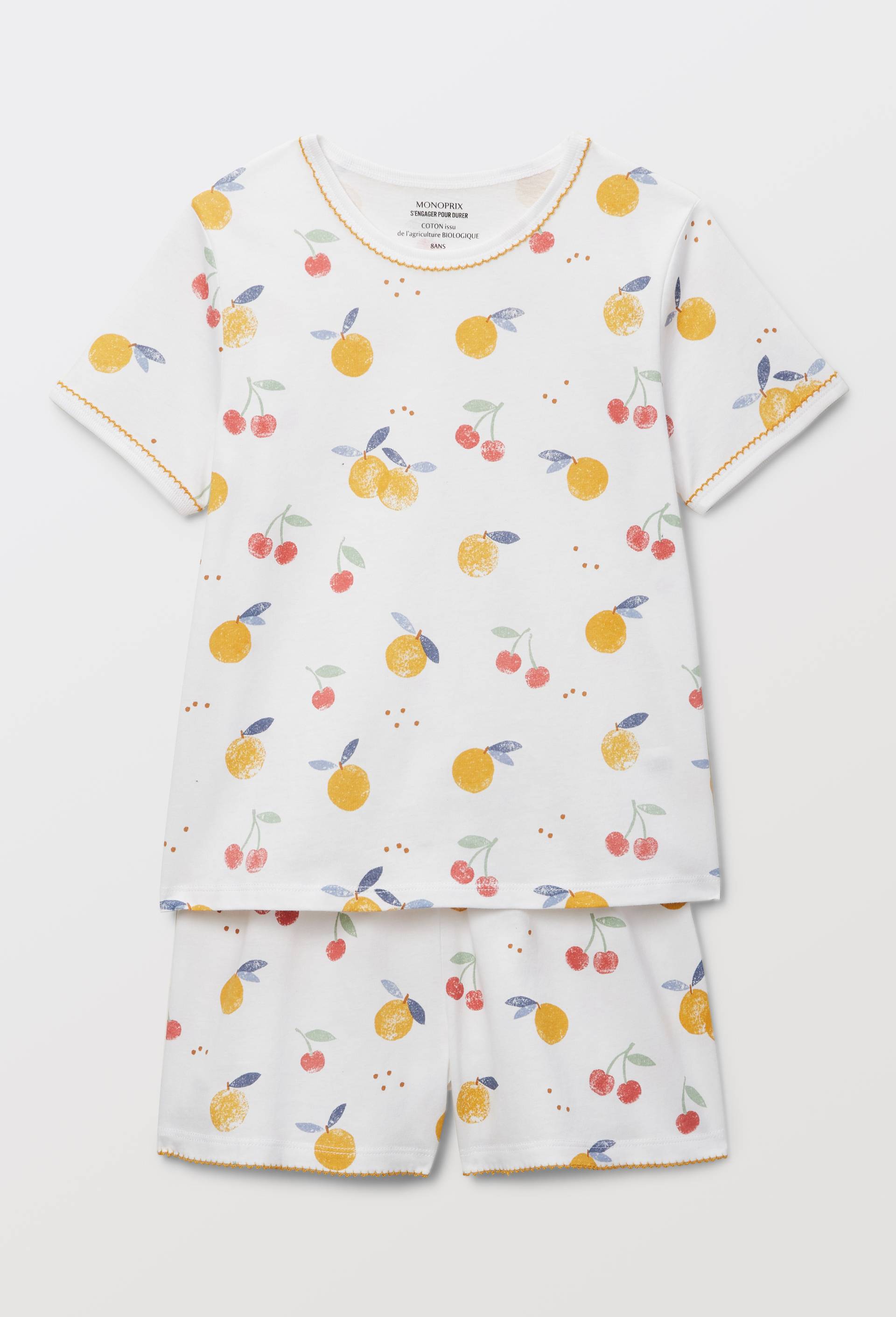 pyjama short imprim&eacute; en jersey coton BIO GOTS, Beige clair, large image number 1