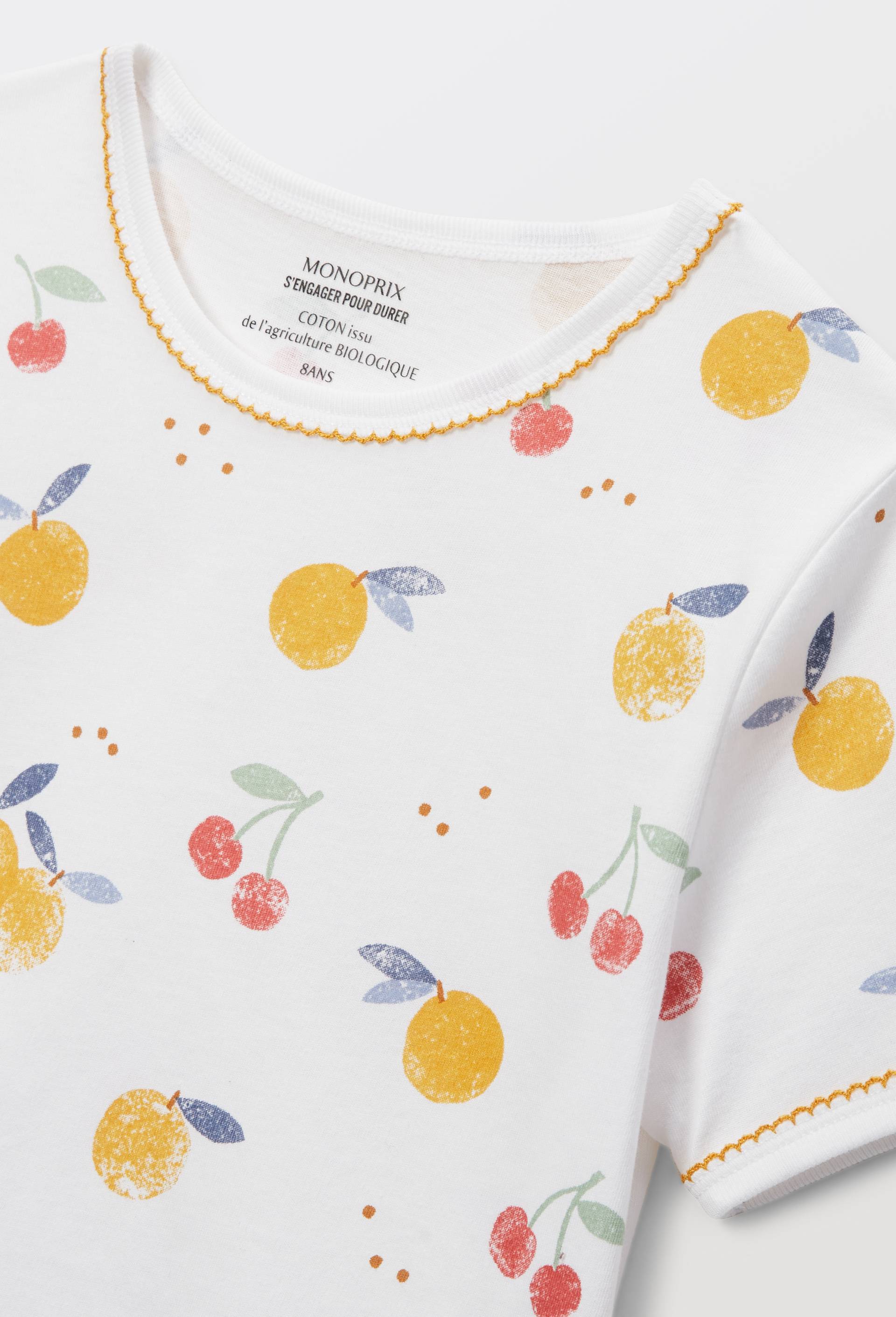 pyjama short imprim&eacute; en jersey coton BIO GOTS, Beige clair, large image number 3.0
