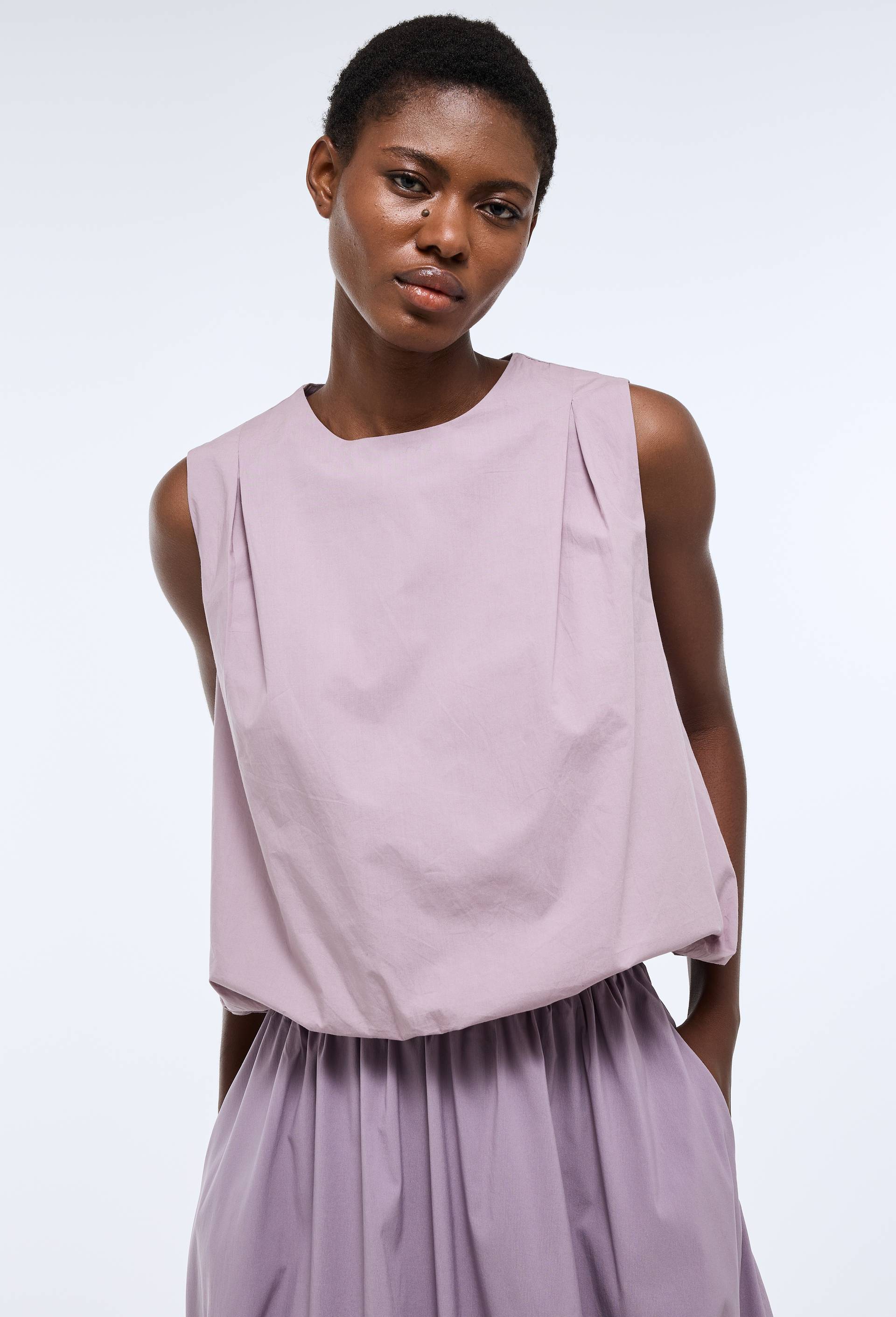 Top sans manches bouffant uni en coton BIO GOTS, Violet, large image number 0