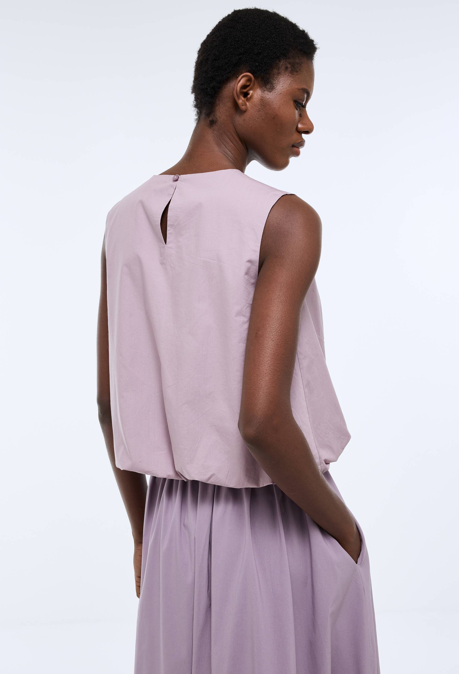 Top sans manches bouffant uni en coton BIO GOTS, Violet, large image number 1