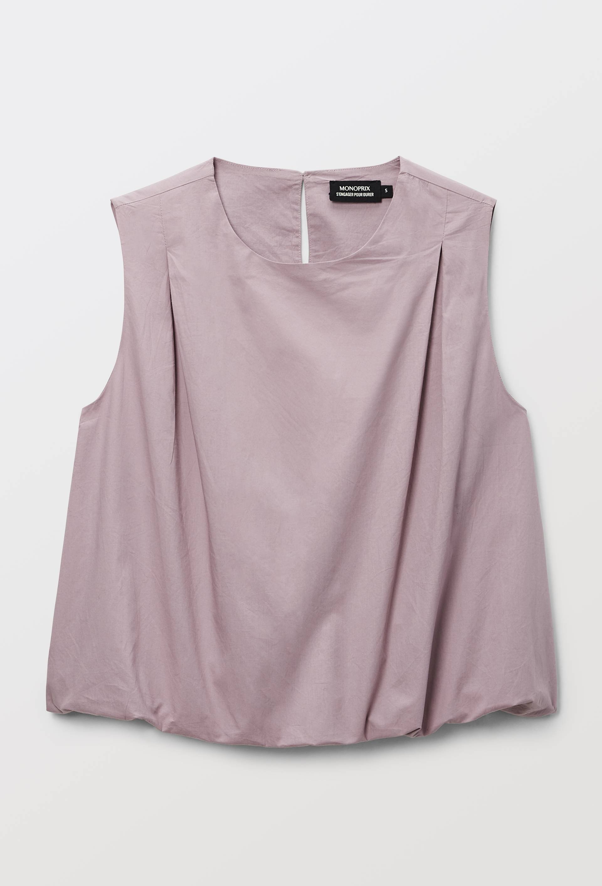 Top sans manches bouffant uni en coton BIO GOTS, Violet, large image number 2.0