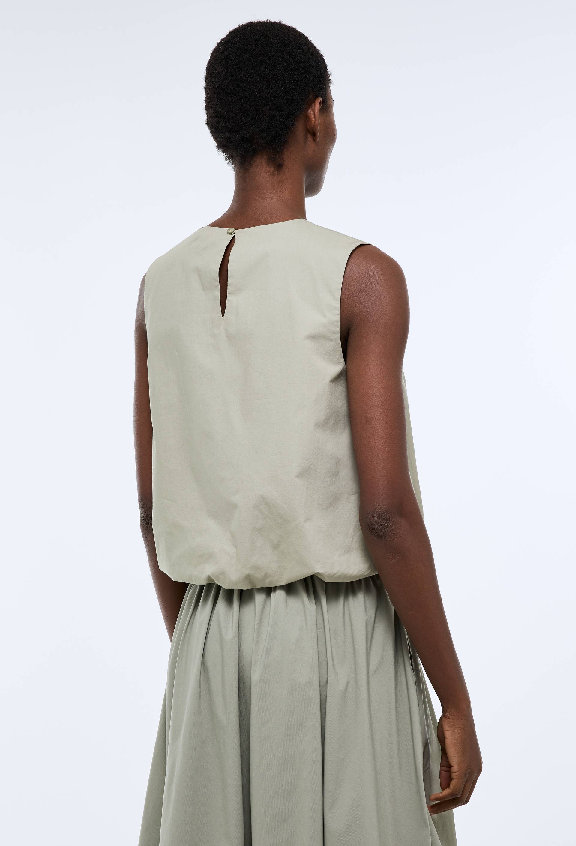 Top sans manches bouffant uni en coton BIO GOTS, Vert, large image number 1