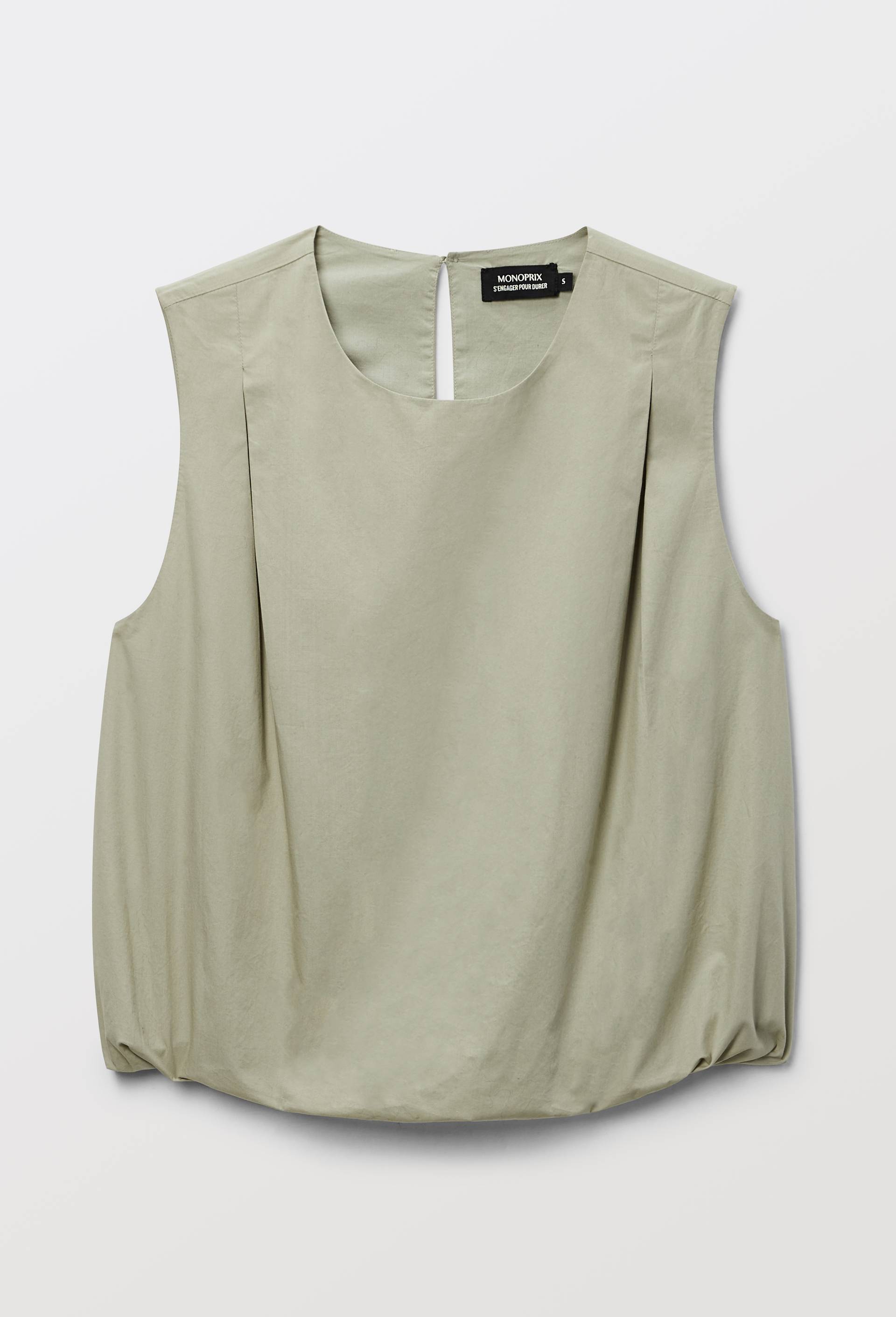 Top sans manches bouffant uni en coton BIO GOTS, Vert, large image number 2.0