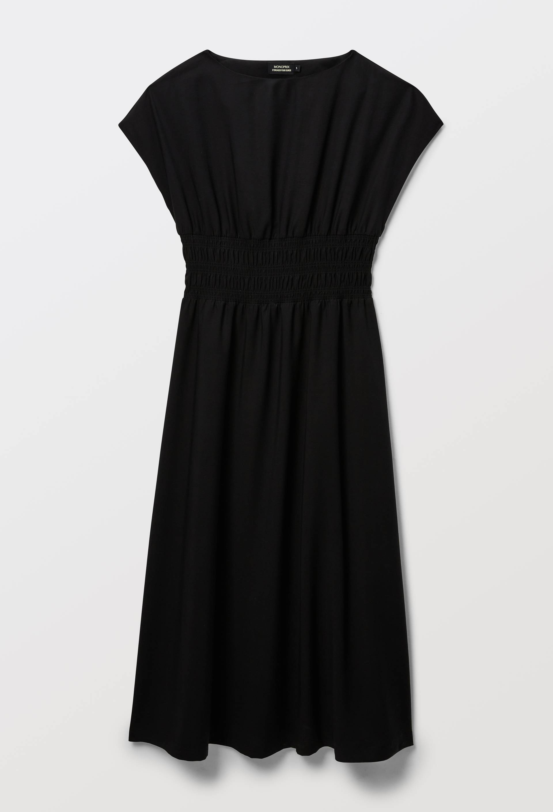 Robe longue sans manches cintr&eacute;e, Noir, large image number 3