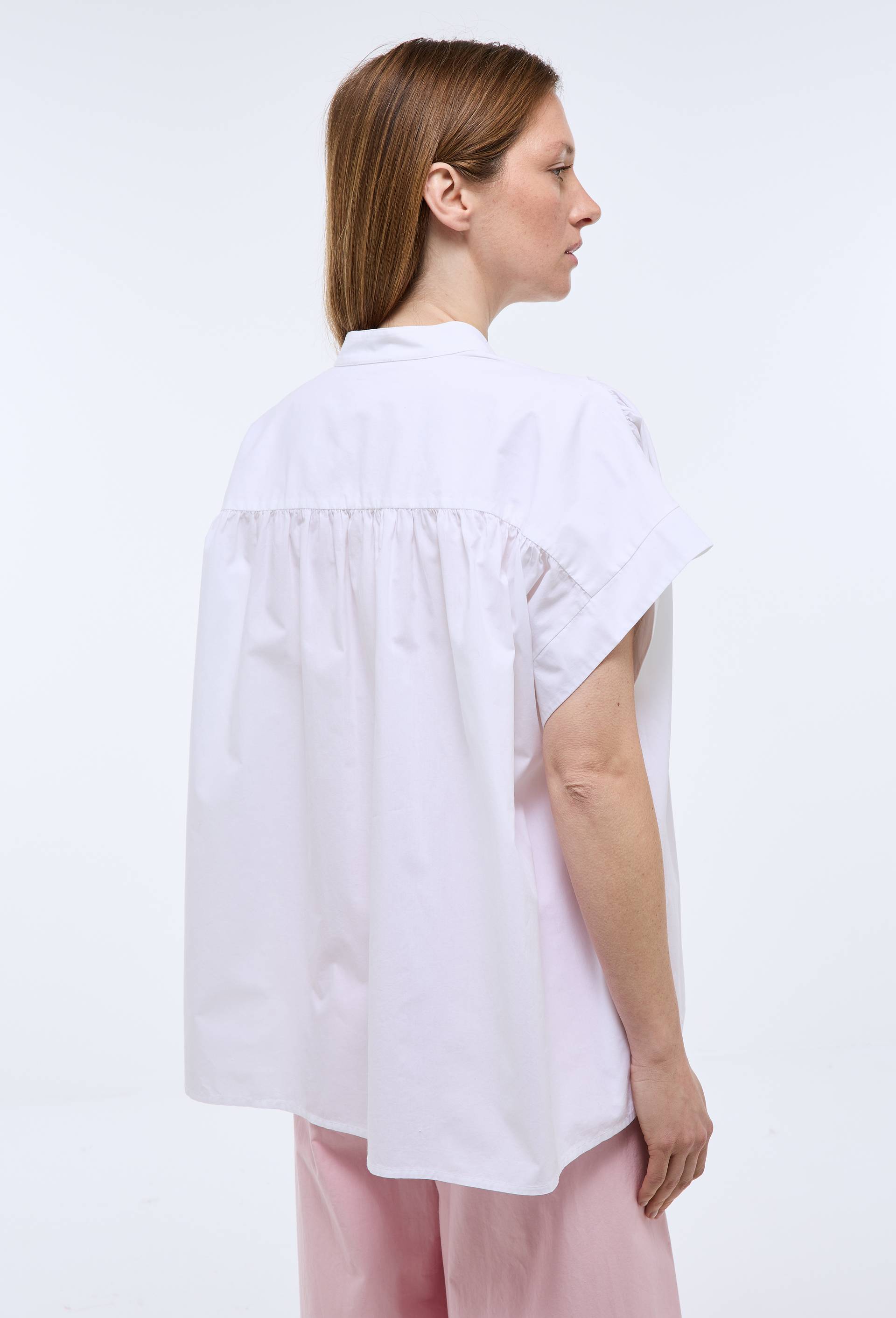 Top manches courtes uni en coton BIO GOTS, Blanc, large image number 1