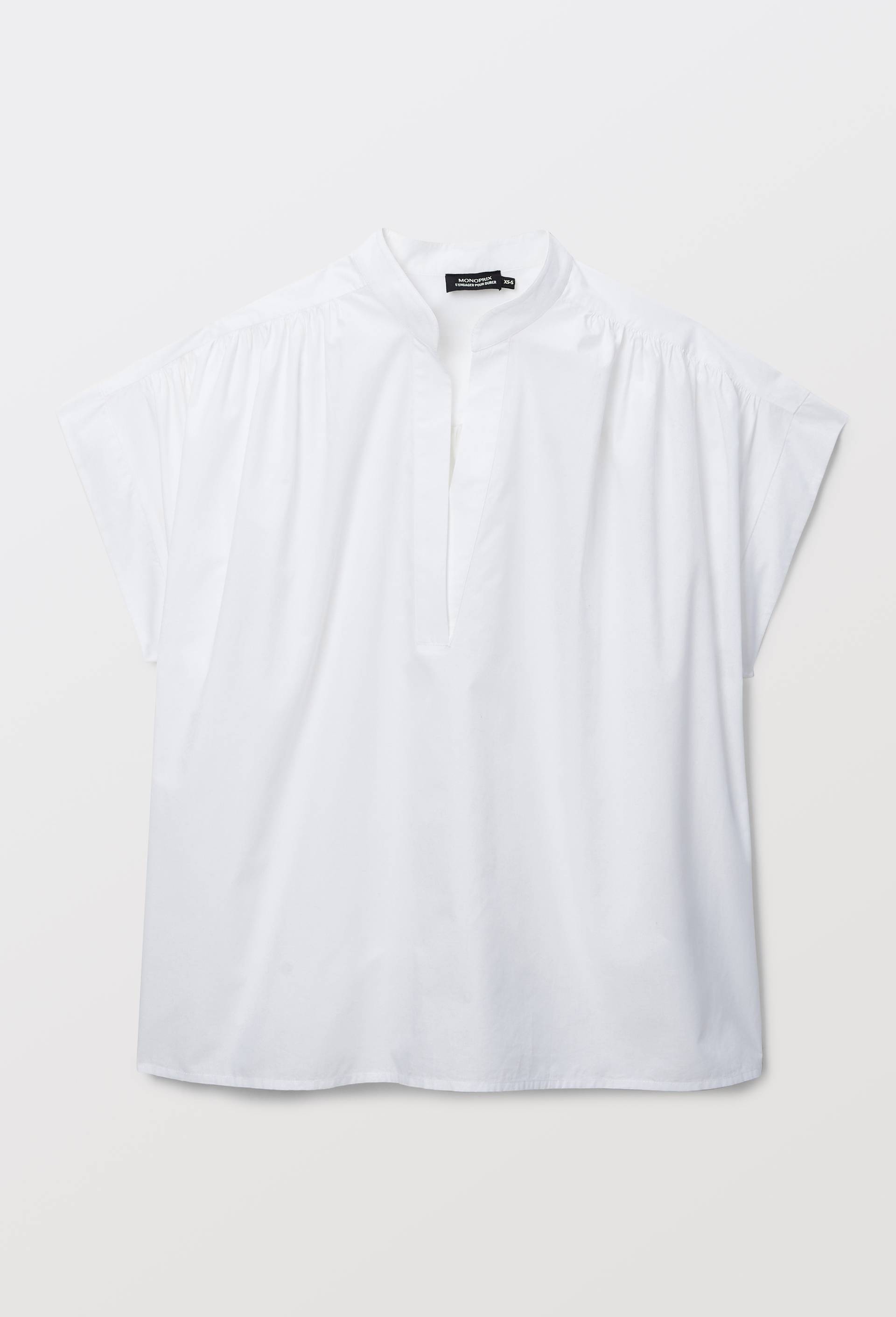 Top manches courtes uni en coton BIO GOTS, Blanc, large image number 2.0