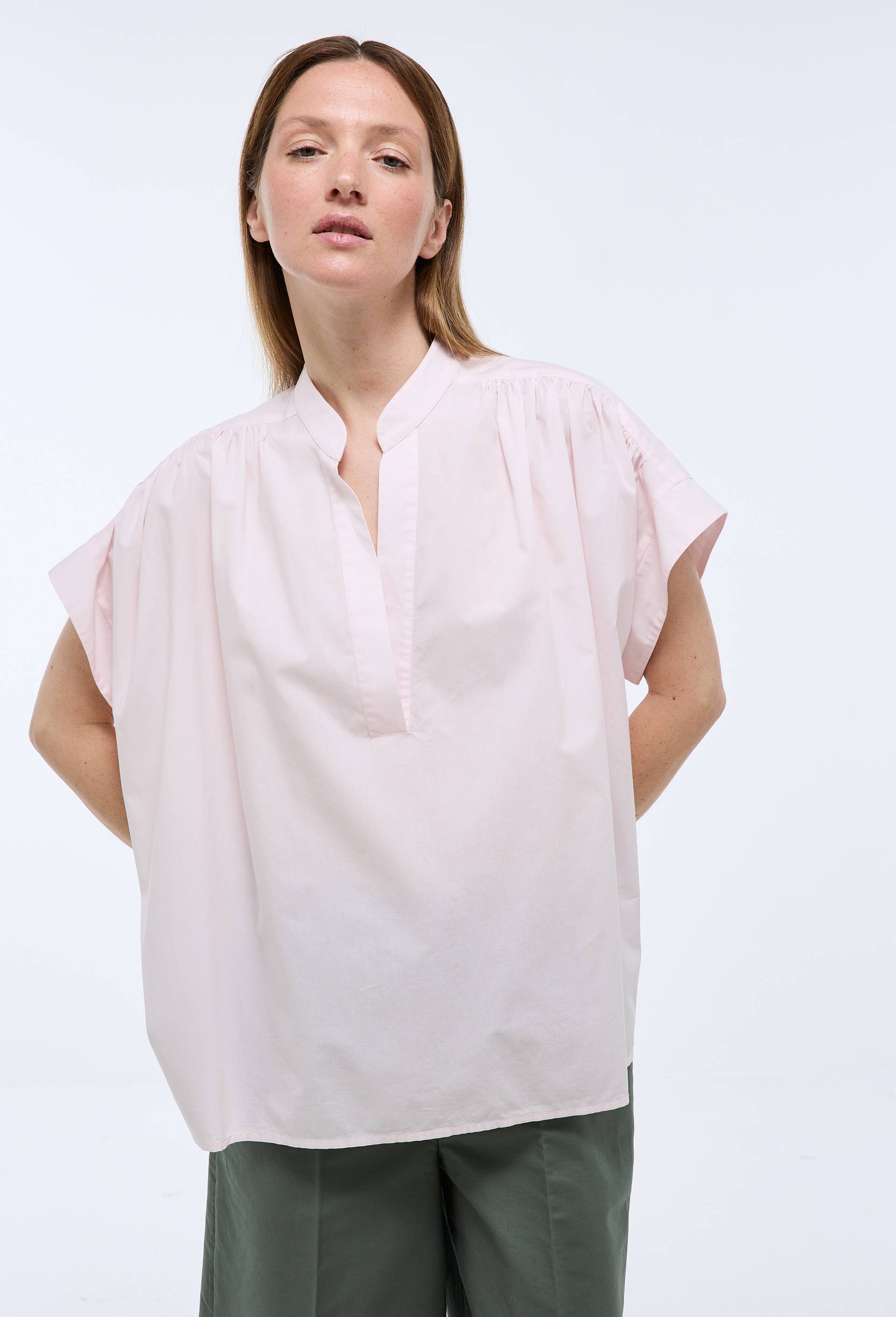 Top manches courtes uni en coton BIO GOTS, Rose clair, swatch image