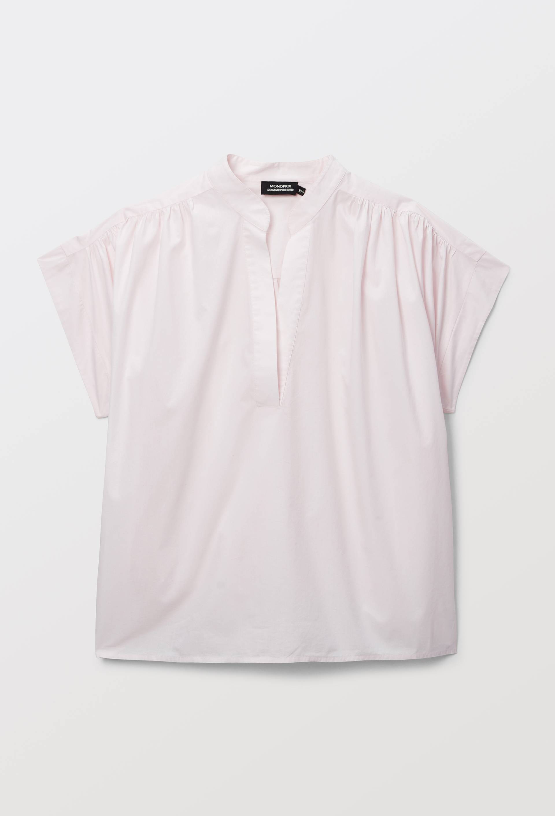 Top manches courtes uni en coton BIO GOTS, Rose clair, large image number 2.0
