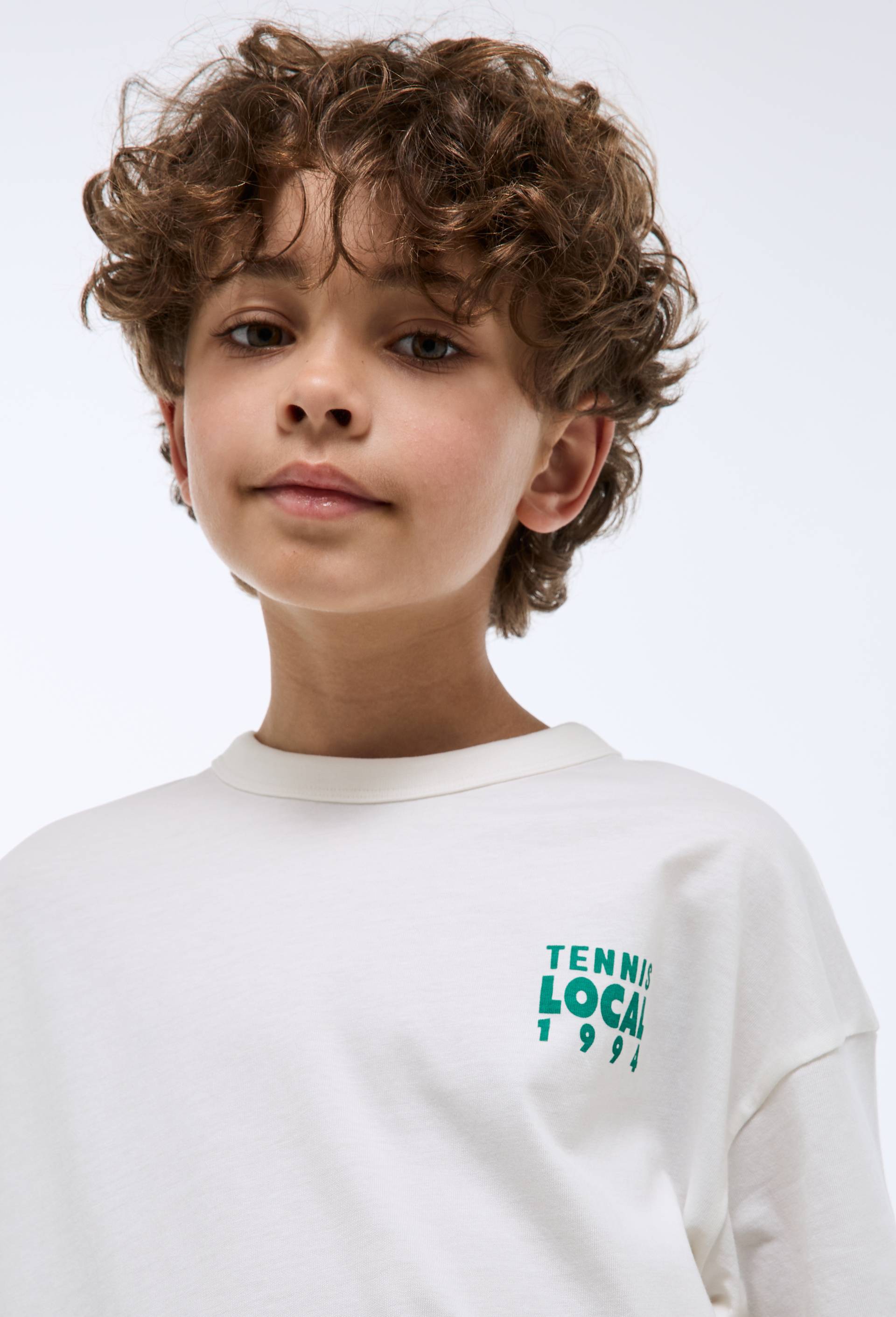 T-shirt manches courtes imprim&eacute; en coton BIO GOTS, Ecru, large image number 0