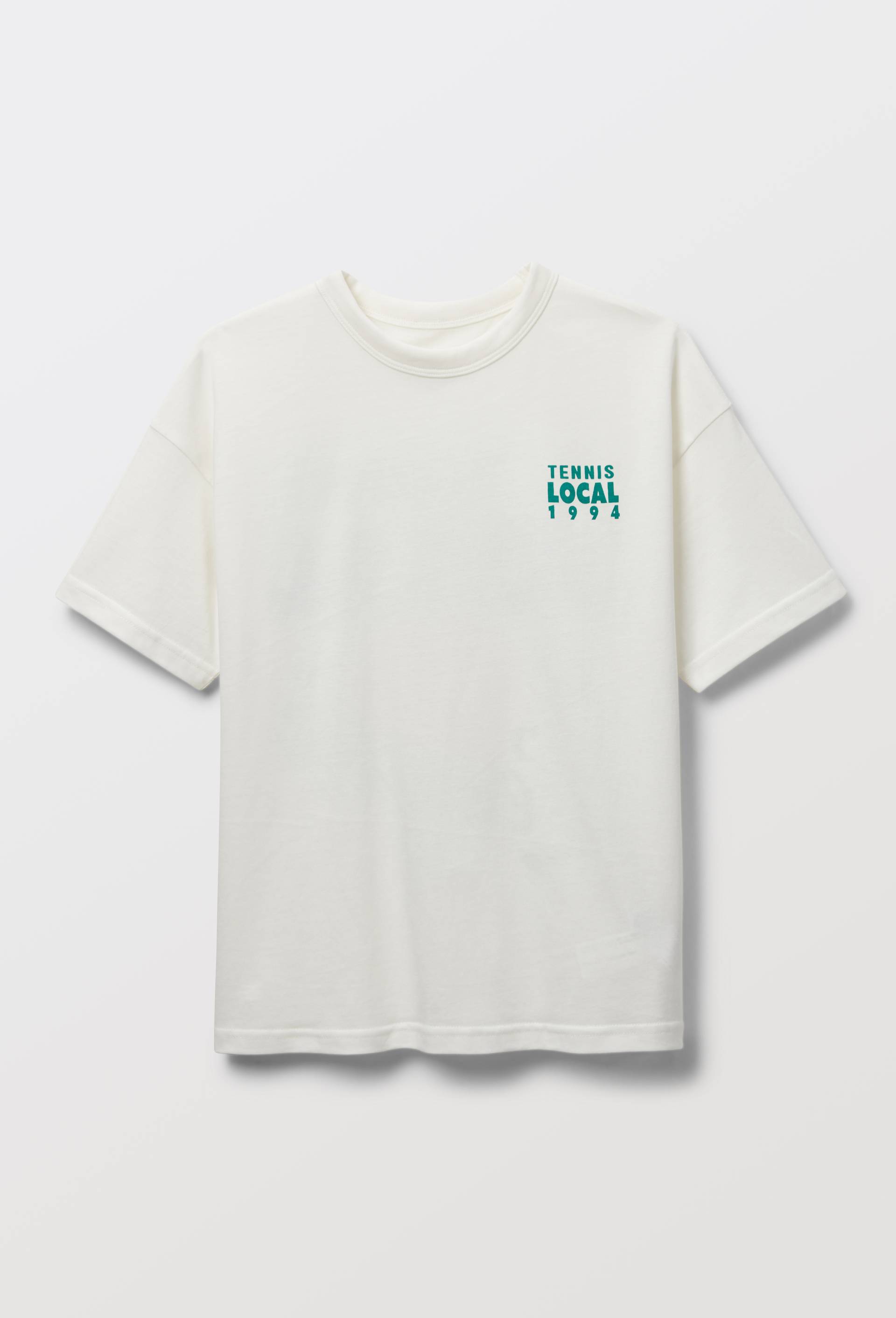 T-shirt manches courtes imprim&eacute; en coton BIO GOTS, Ecru, large image number 2.0