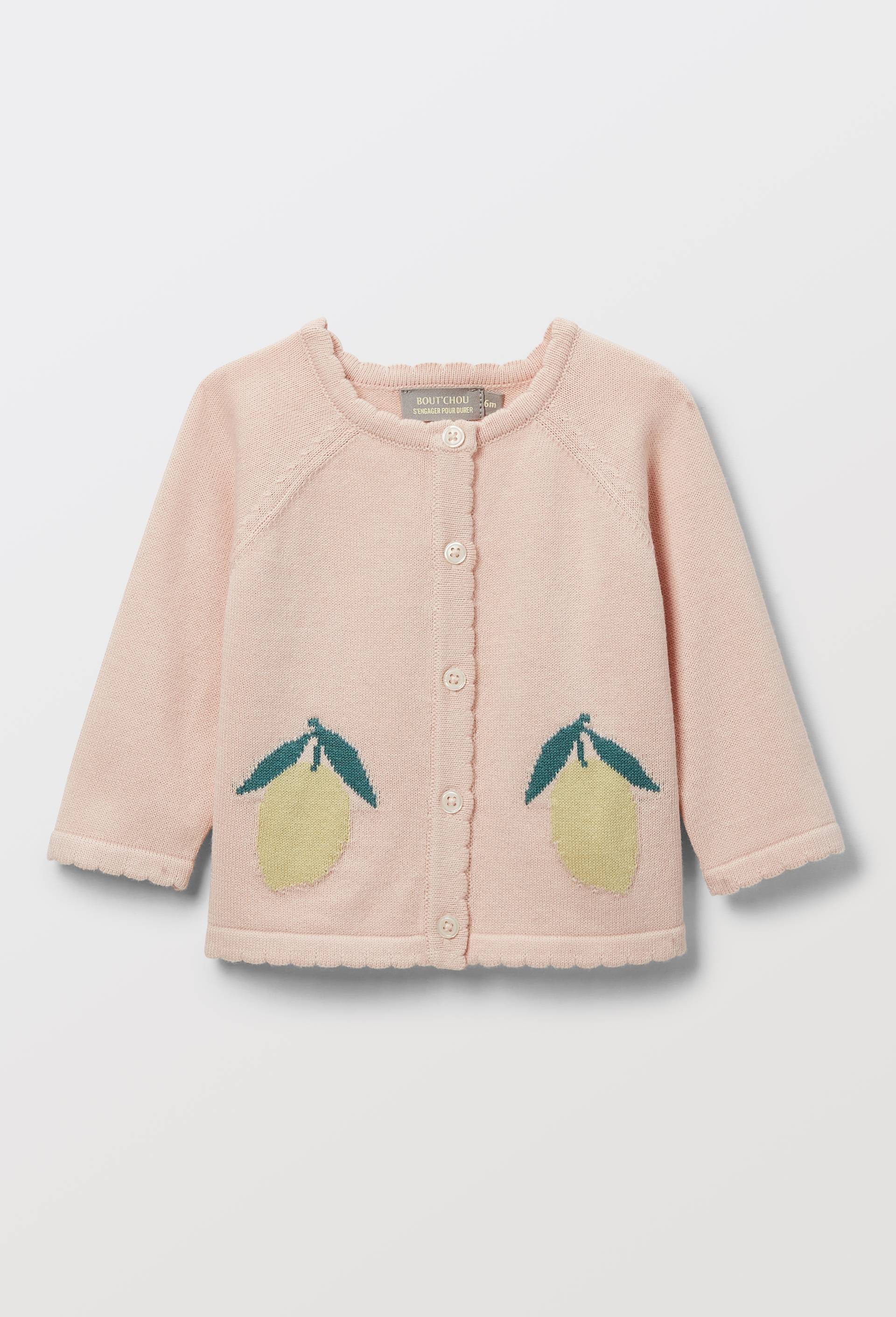 Cardigan tricot en intarsia, Rose clair, large image number 0
