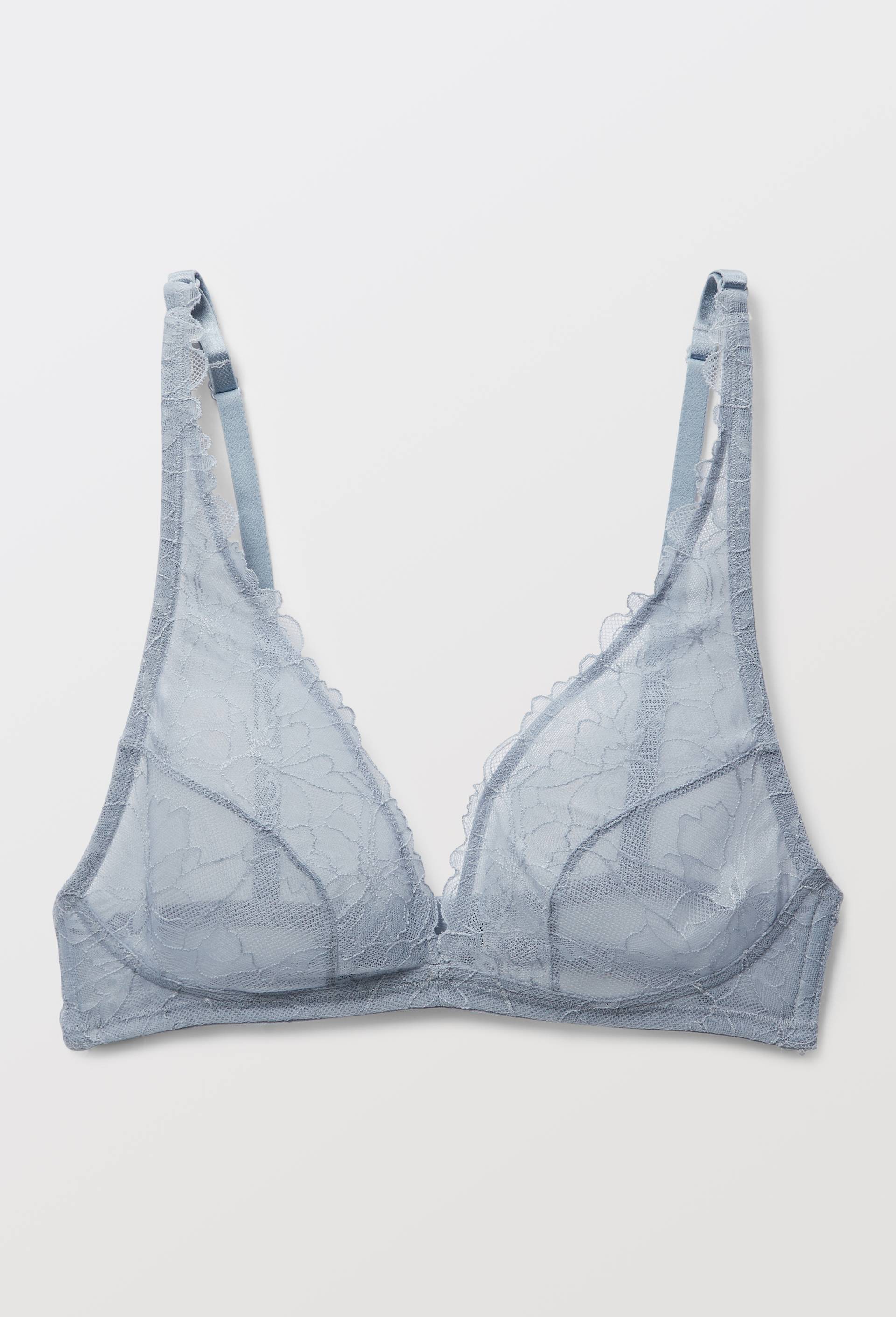 Soutien-gorge triangle foulard SOLENE en dentelle, Bleu, large image number 4.0