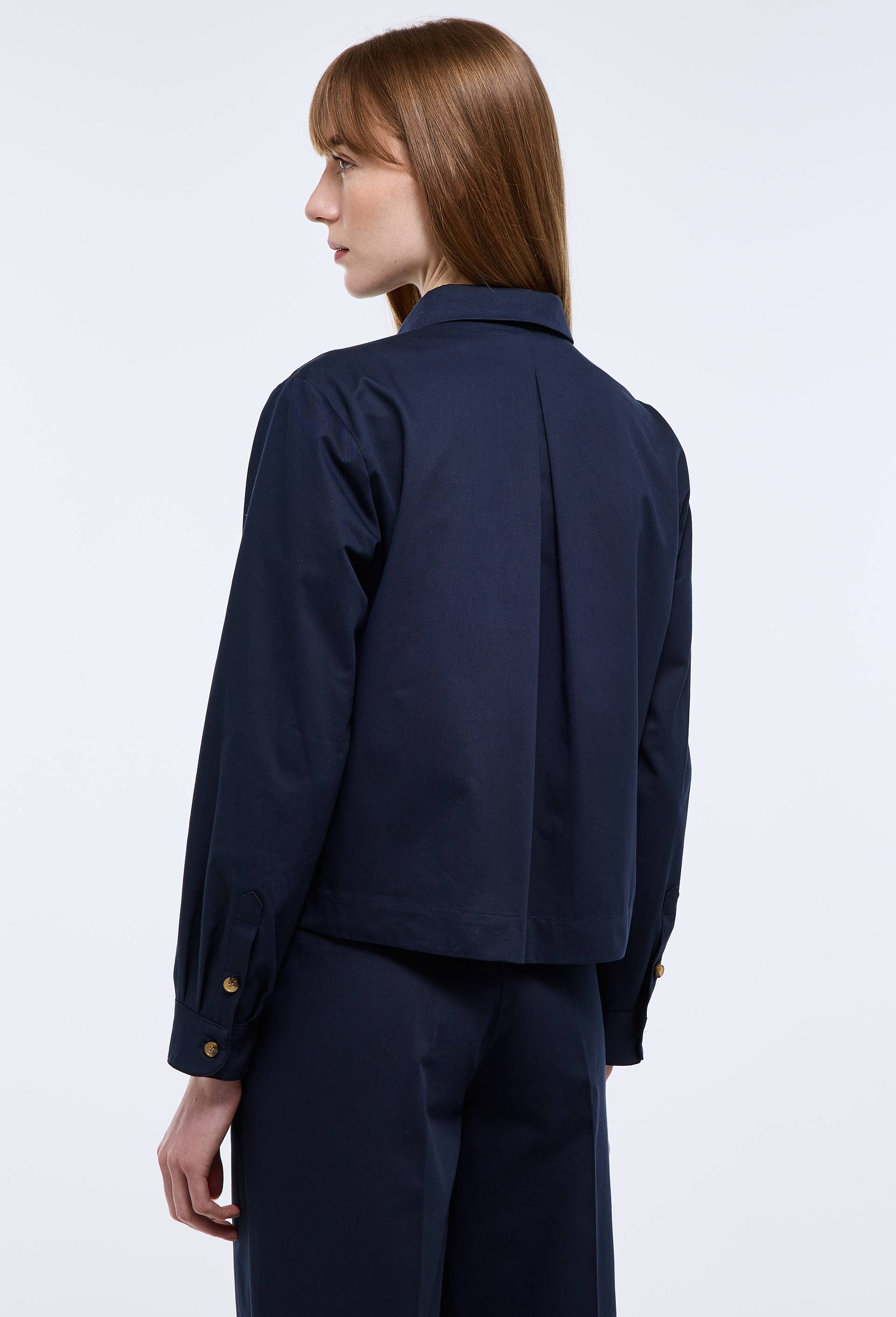 Chemise manches longues en coton, Bleu fonc&eacute;, large image number 2