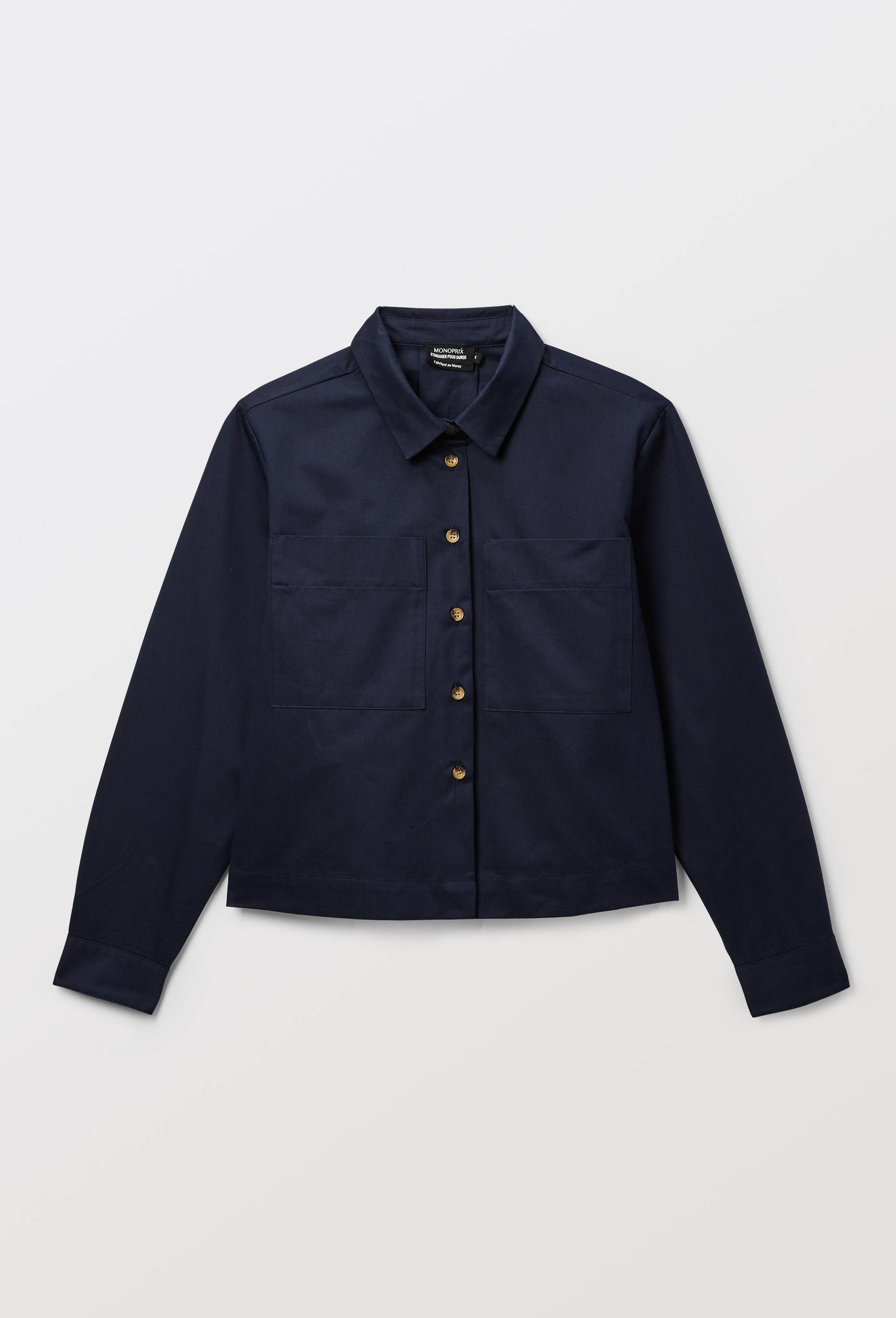 Chemise manches longues en coton, Bleu fonc&eacute;, large image number 3