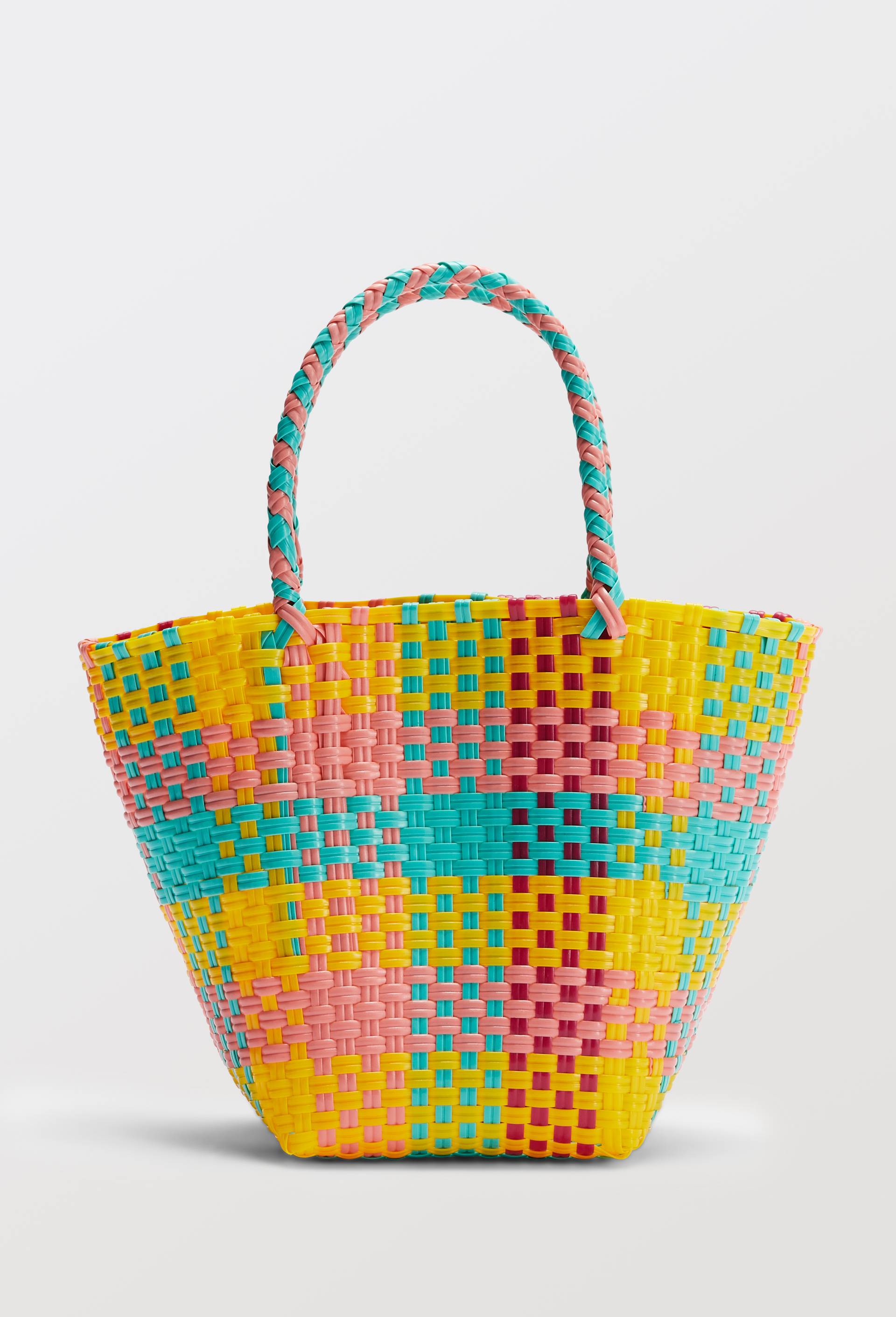 Panier en plastique tress&eacute;, Multicolore, large image number 1