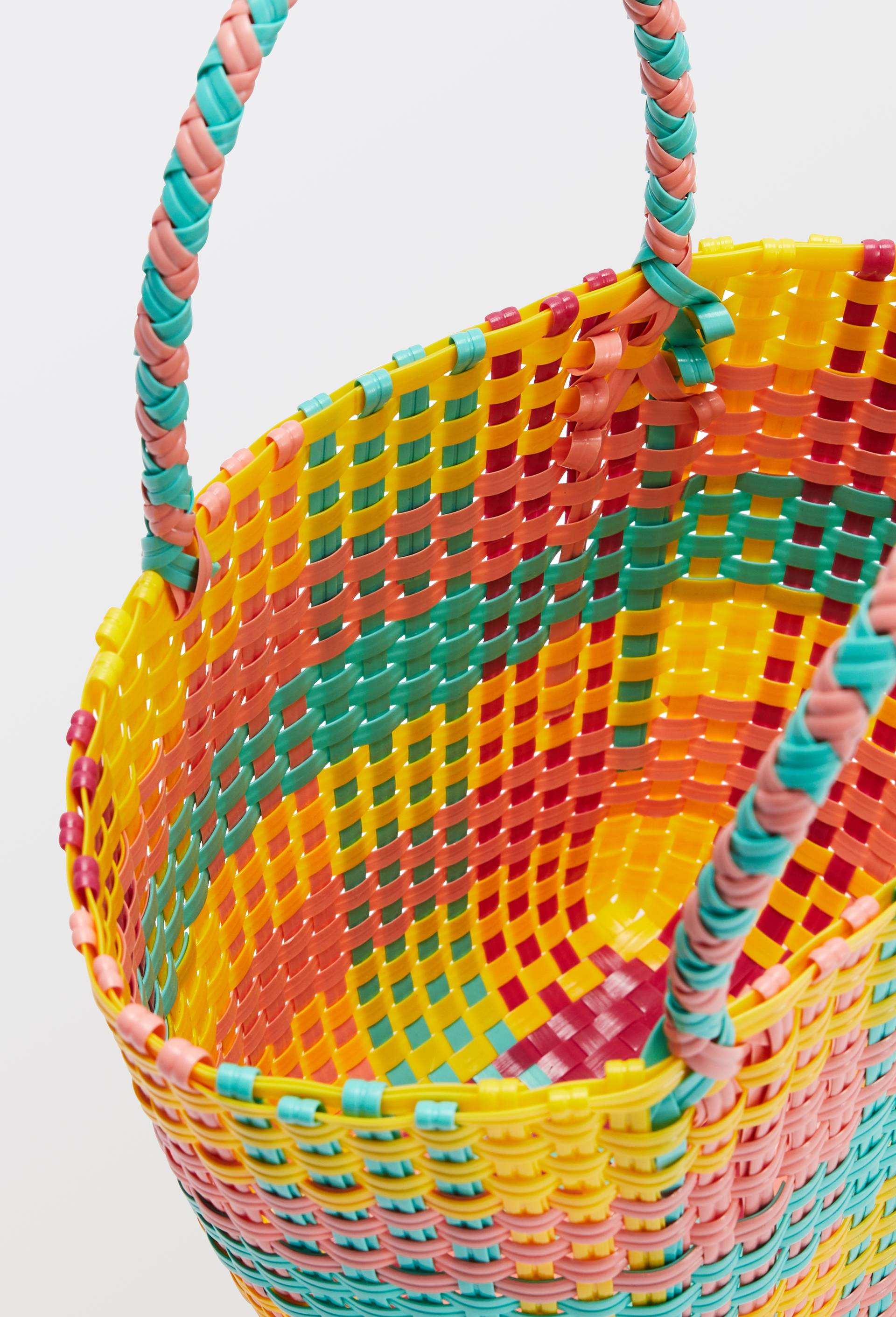 Panier en plastique tress&eacute;, Multicolore, large image number 3.0