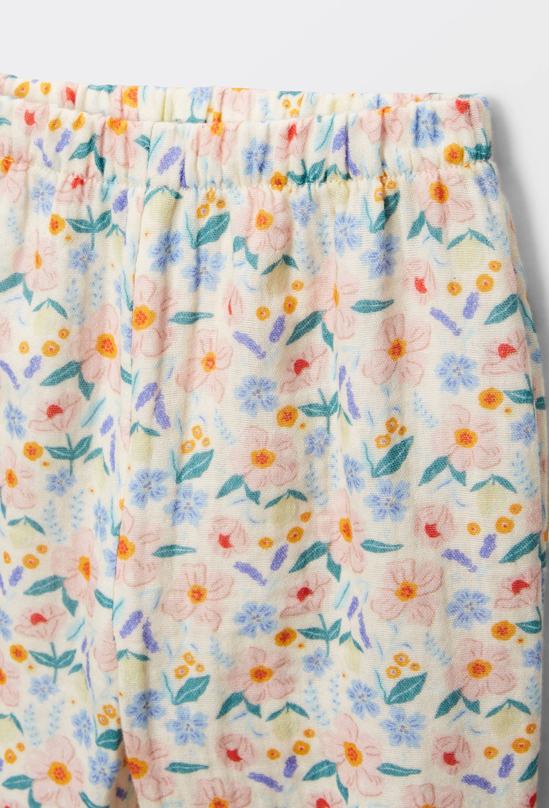 Pantalon imprim&eacute; en gaze de coton BIO, Beige clair, large image number 2