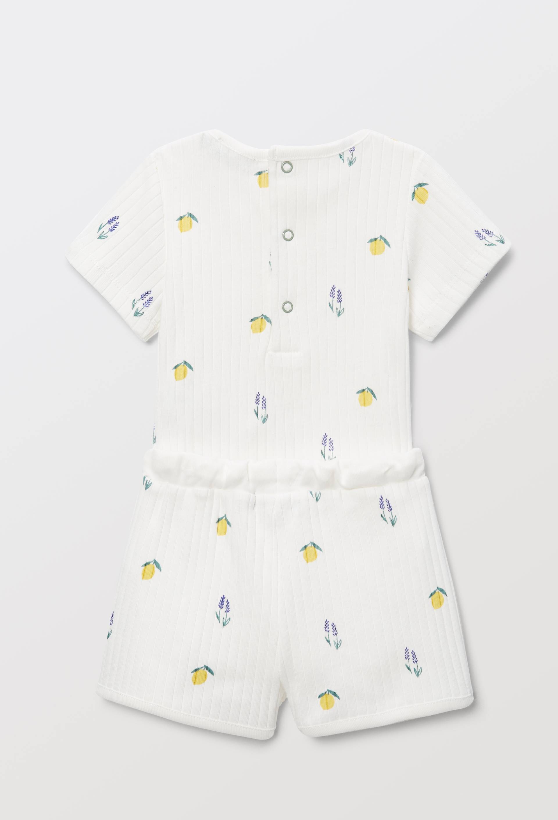 Ensemble body et short imprim&eacute; en coton BIO GOTS, Ecru, large image number 1.0