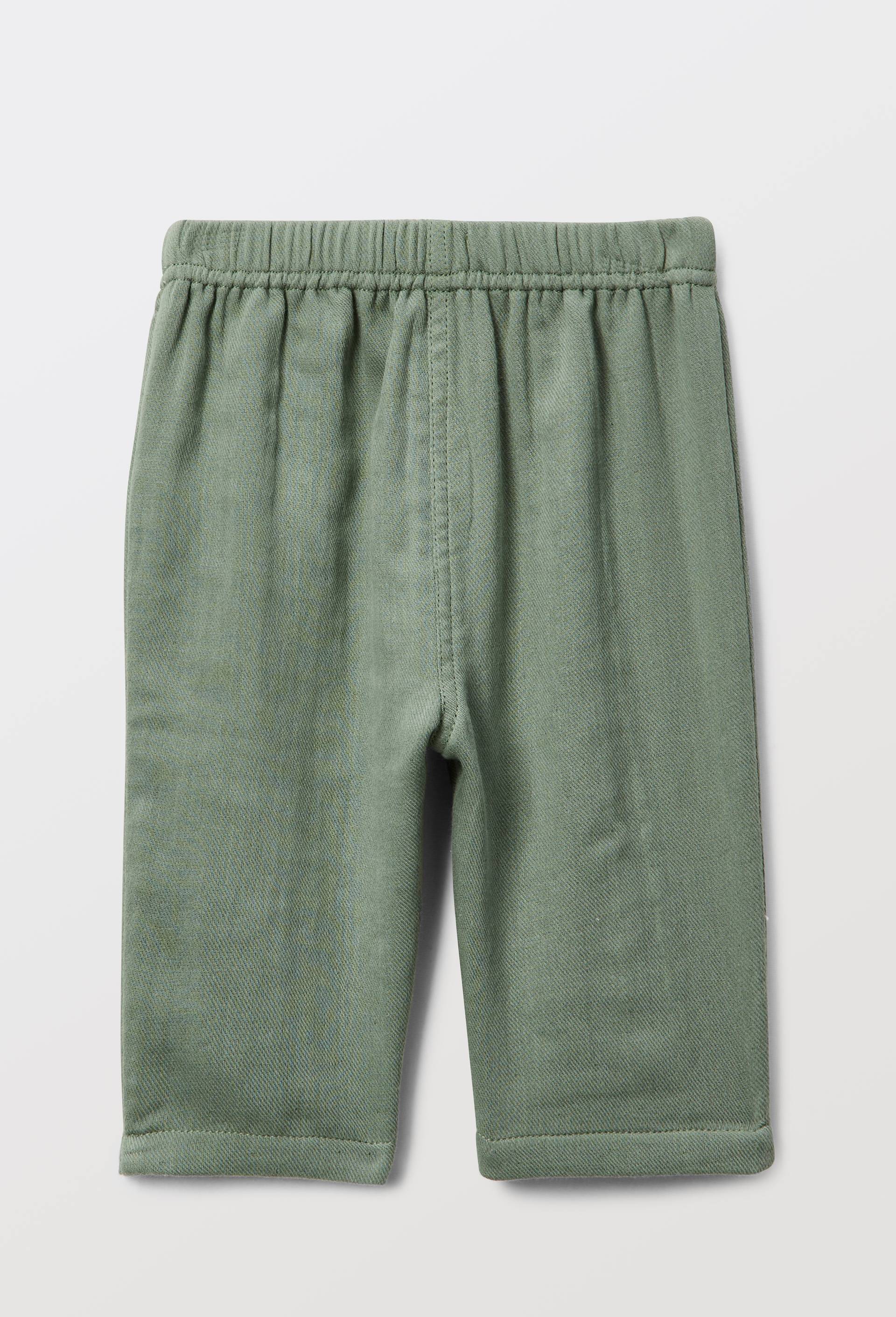 Pantalon uni en coton, Vert, large image number 1