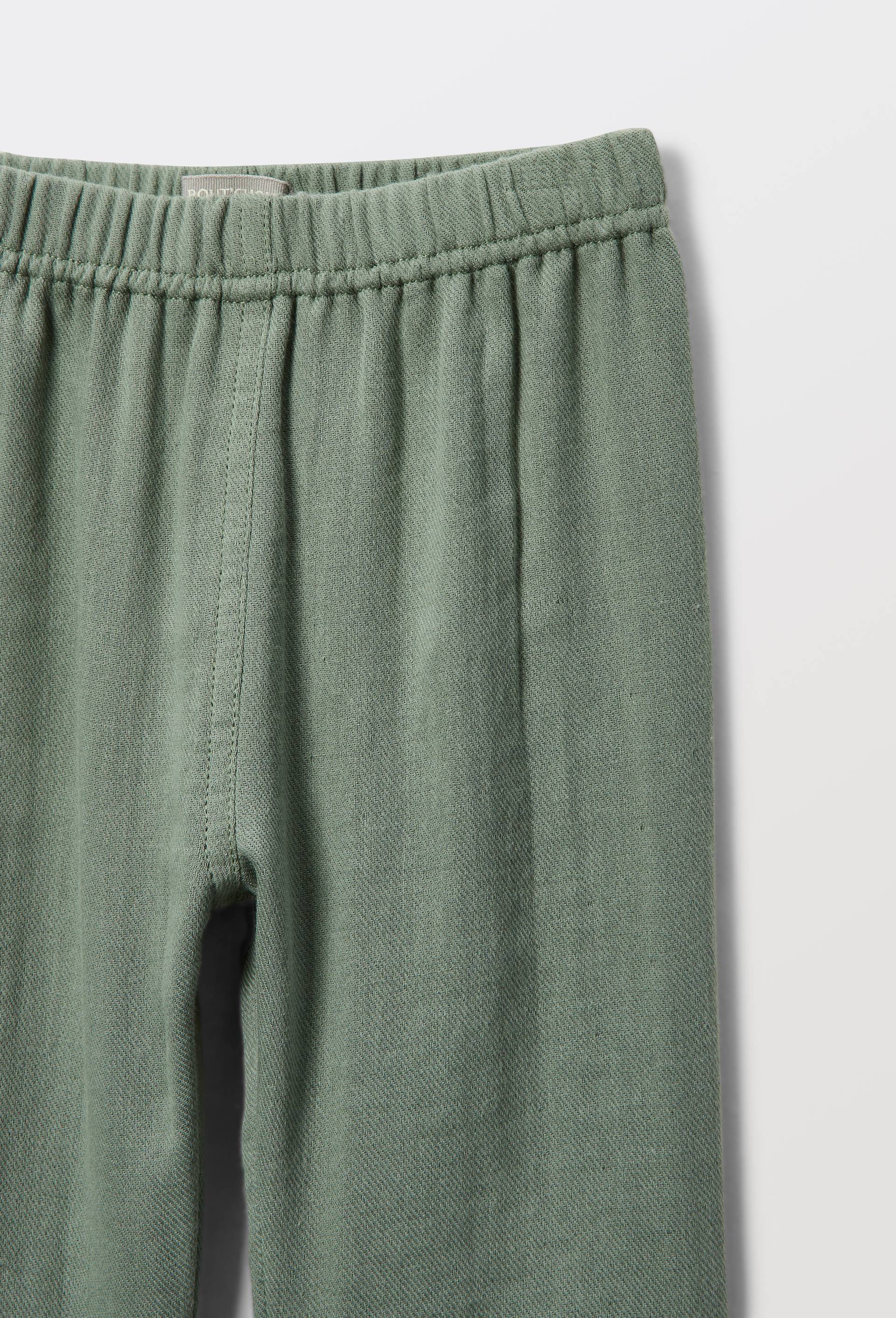 Pantalon uni en coton, Vert, large image number 2