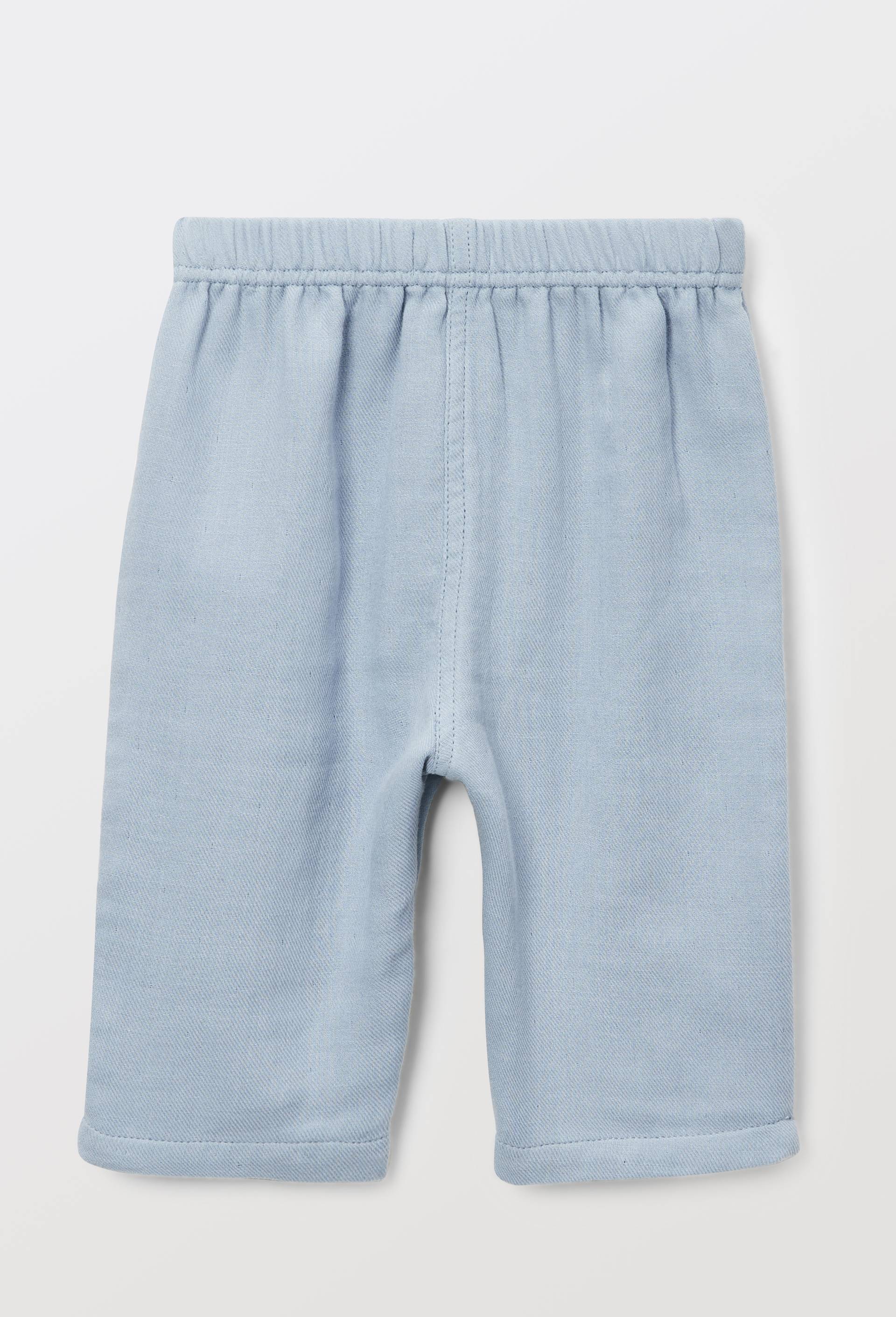 Pantalon uni en coton, Bleu, large image number 1