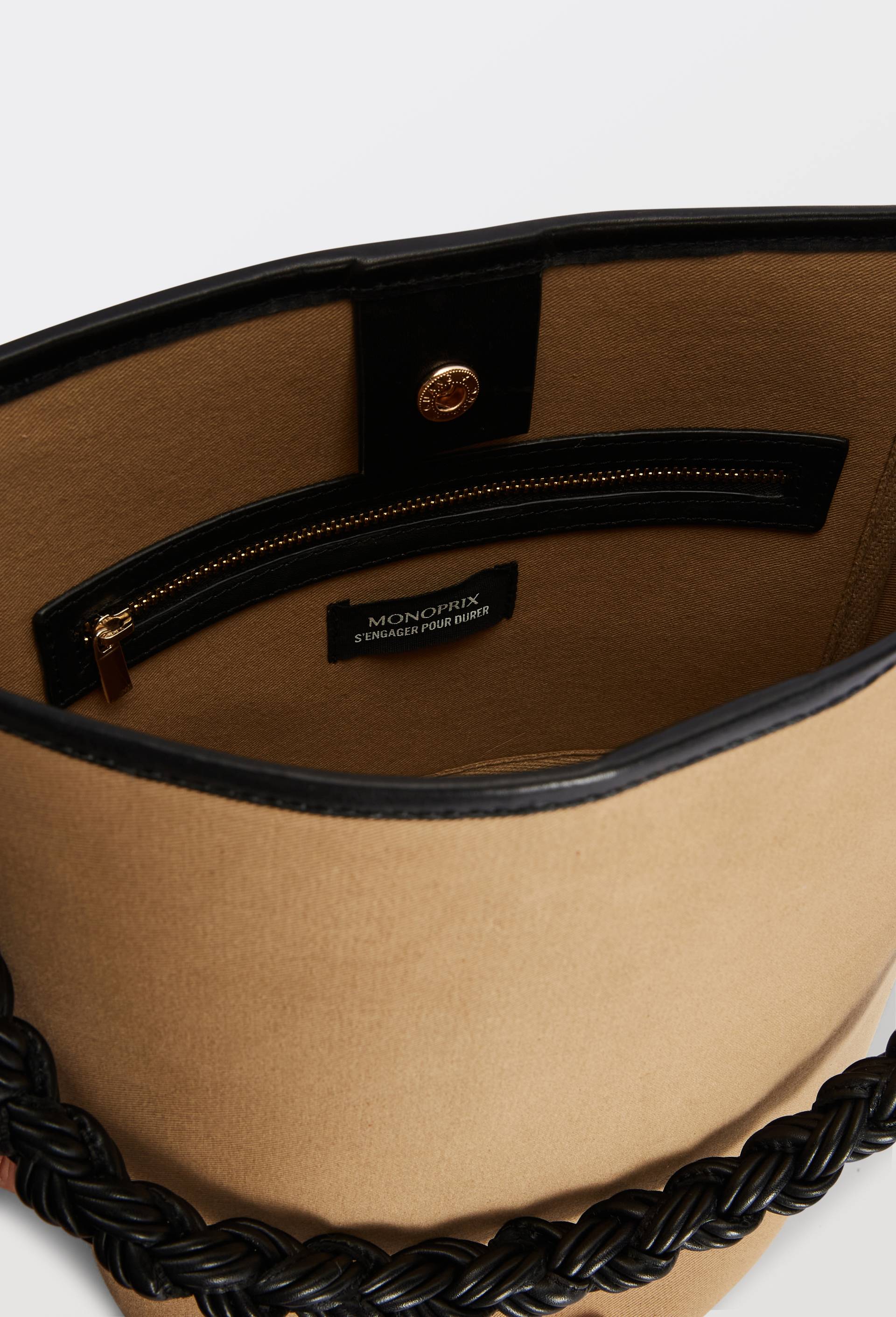 Sac seau en toile, Beige, large image number 4