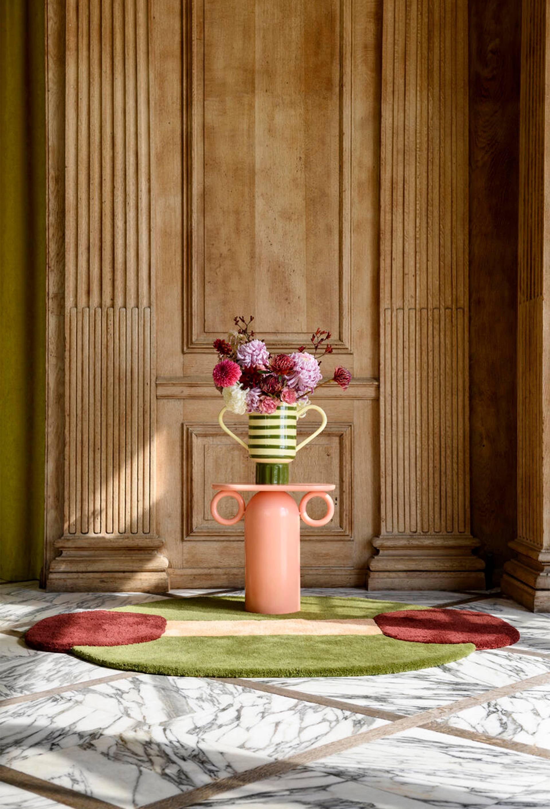 Table d'appoint, 45 x 30 x 45cm, en m&eacute;tal - MARGAUX KELLER X MONOPRIX, Rose clair, large image number 0.0