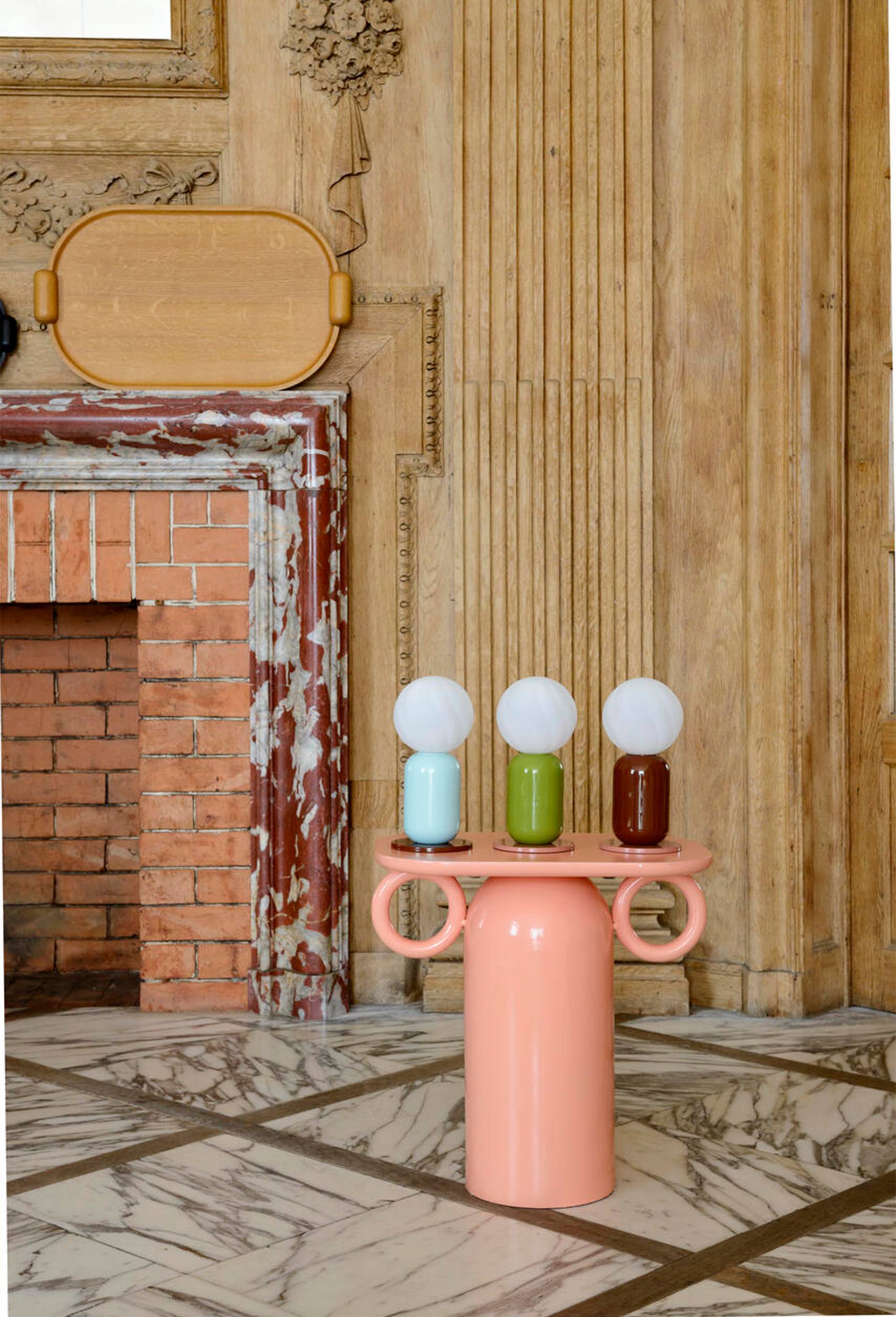 Table d'appoint, 45 x 30 x 45cm, en m&eacute;tal - MARGAUX KELLER X MONOPRIX, Rose clair, large image number 4