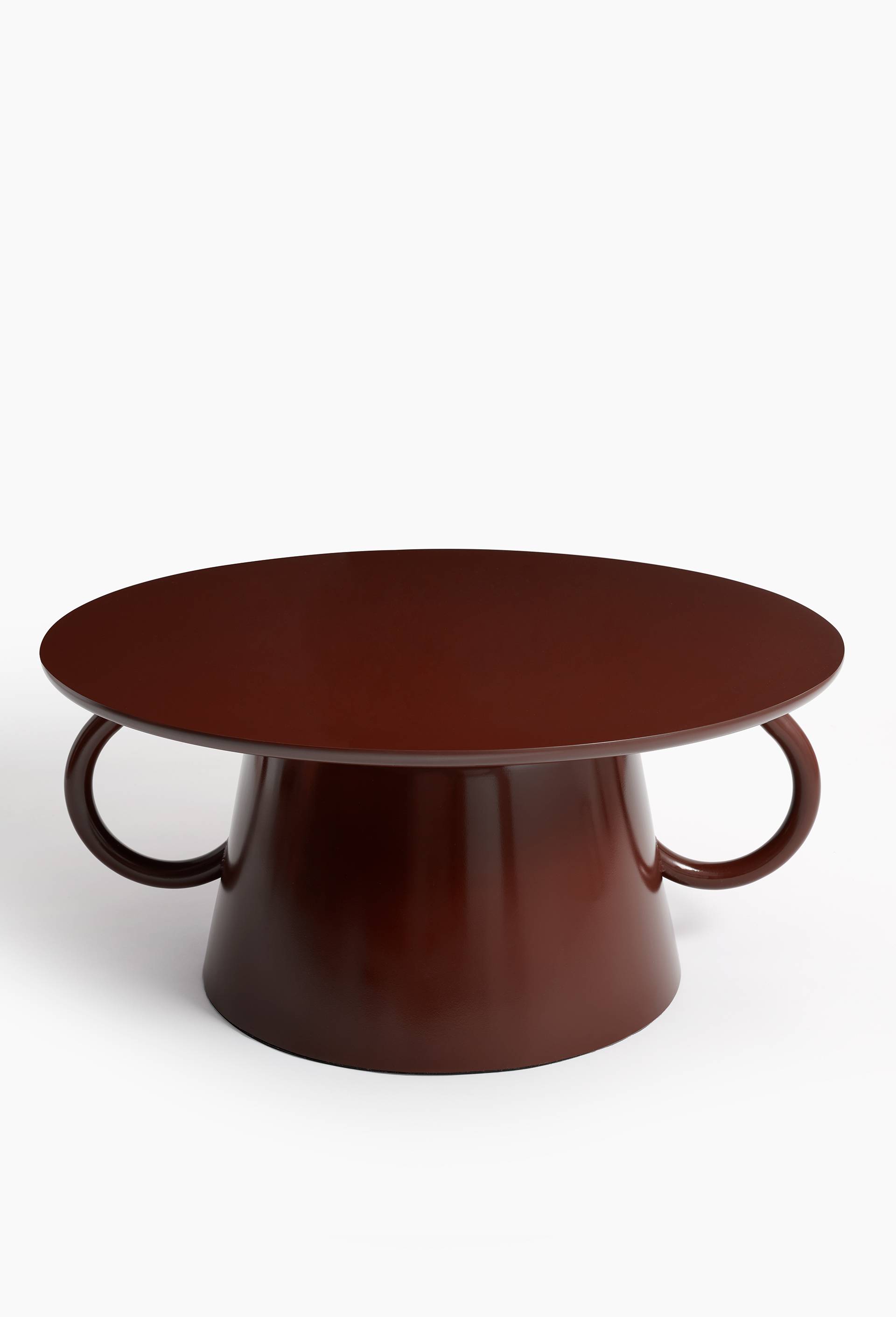 Exclu web - Table basse, 39 x 100 cm, en m&eacute;tal - MARGAUX KELLER X MONOPRIX, Rouge fonc&eacute;, large image number 0