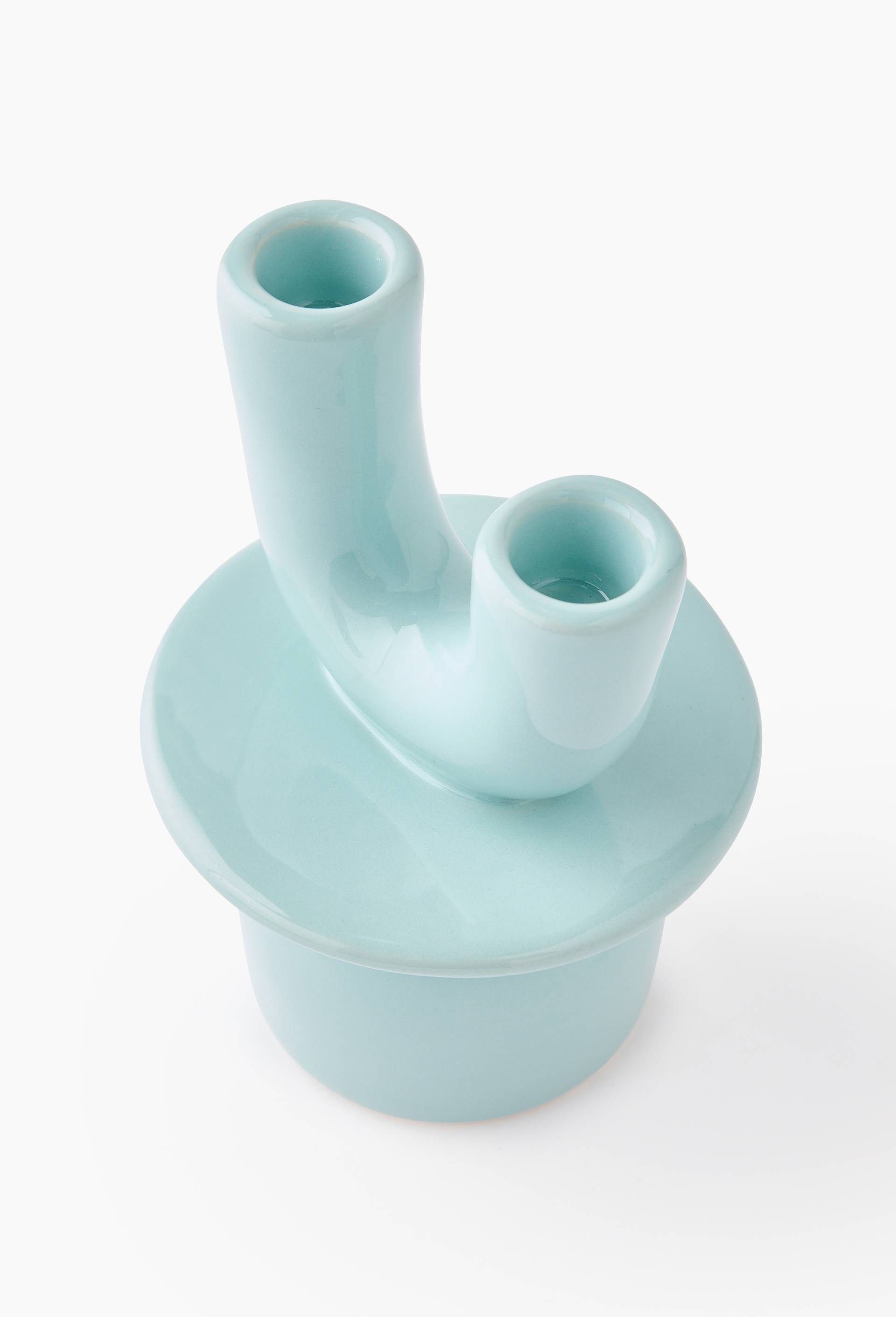 Bougeoir, 12 x 5 cm, en c&eacute;ramique - MARGAUX KELLER X MONOPRIX, Bleu clair, large image number 2